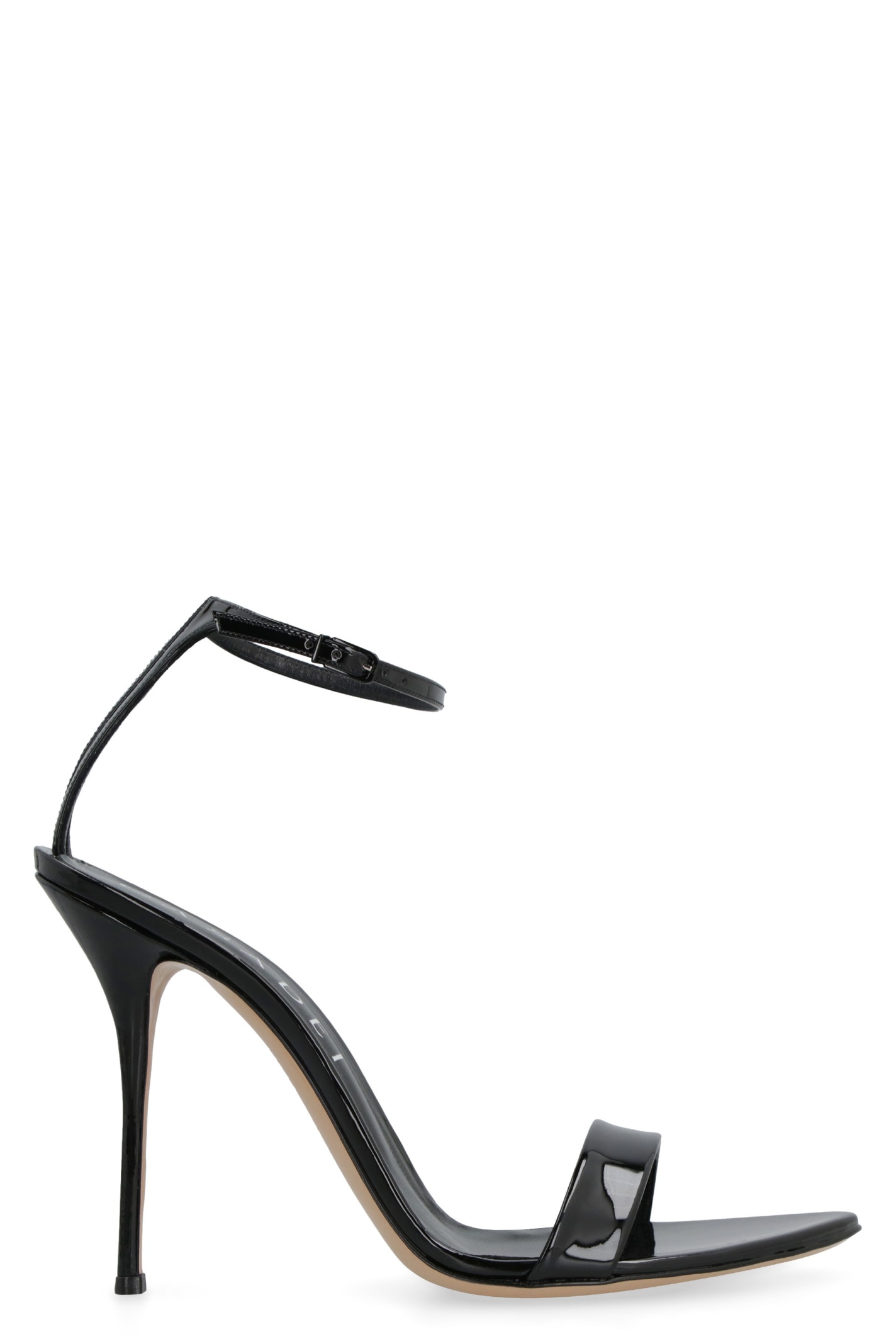 Casadei Scarlet Patent Leather Sandals In Black