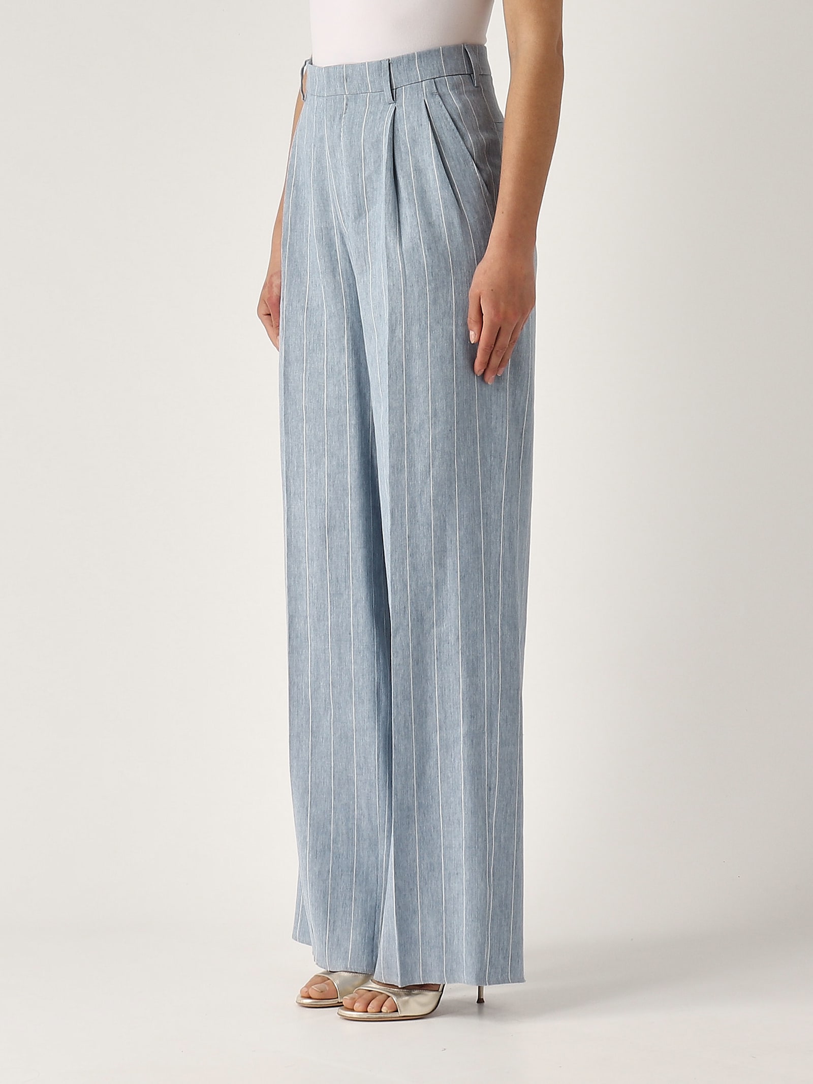 Tagliatore Suit Trousers Model: P-ebony In Celeste-bianco