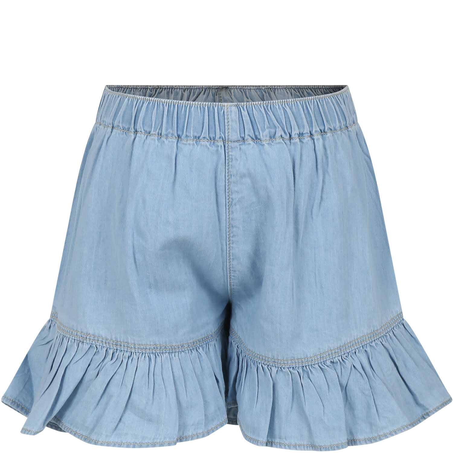 Molo Kids' Blue Shorts For Girl In Denim