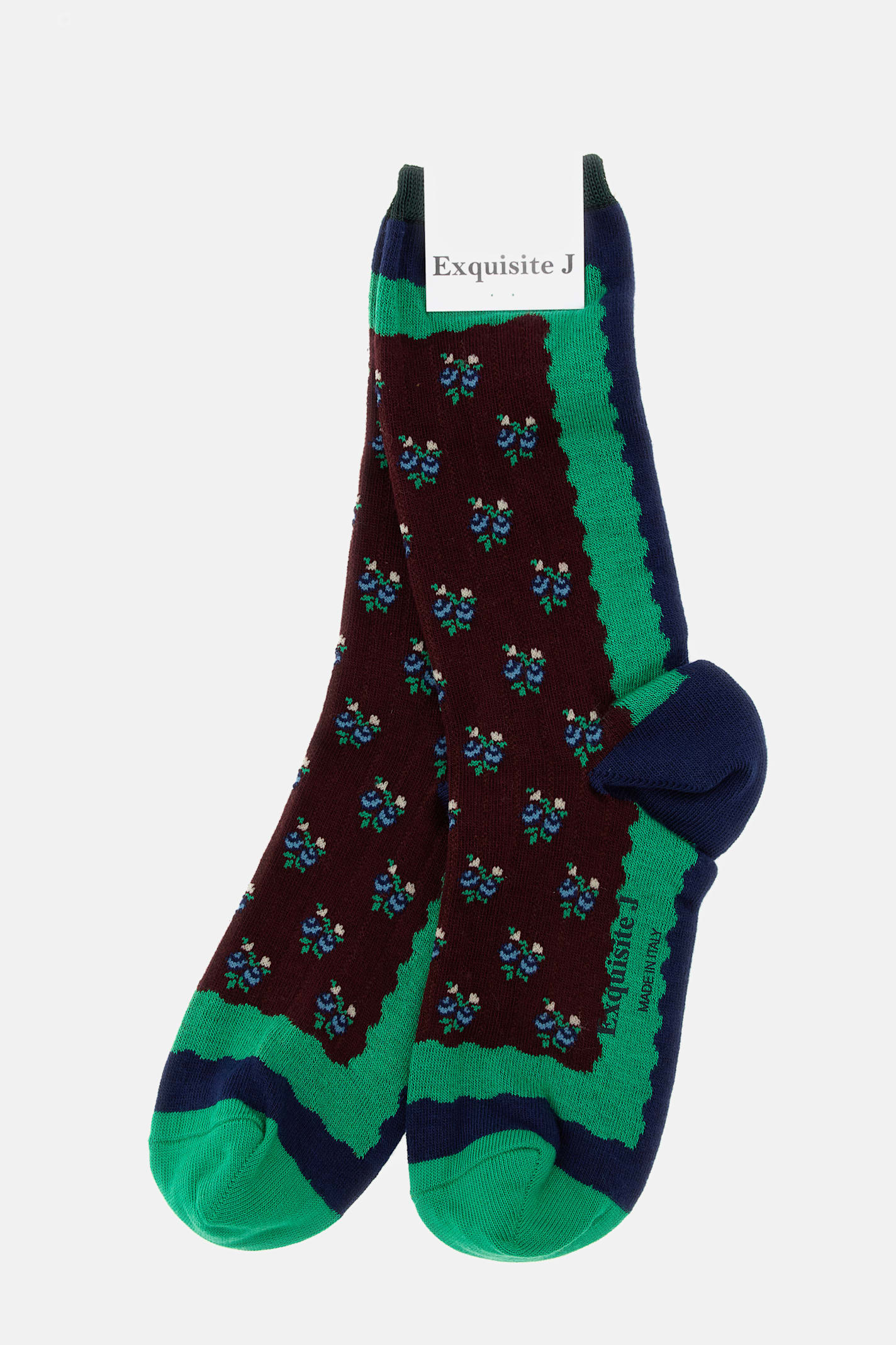 Exquisite J Mid-lenght Cotton Blend Socks In Multi
