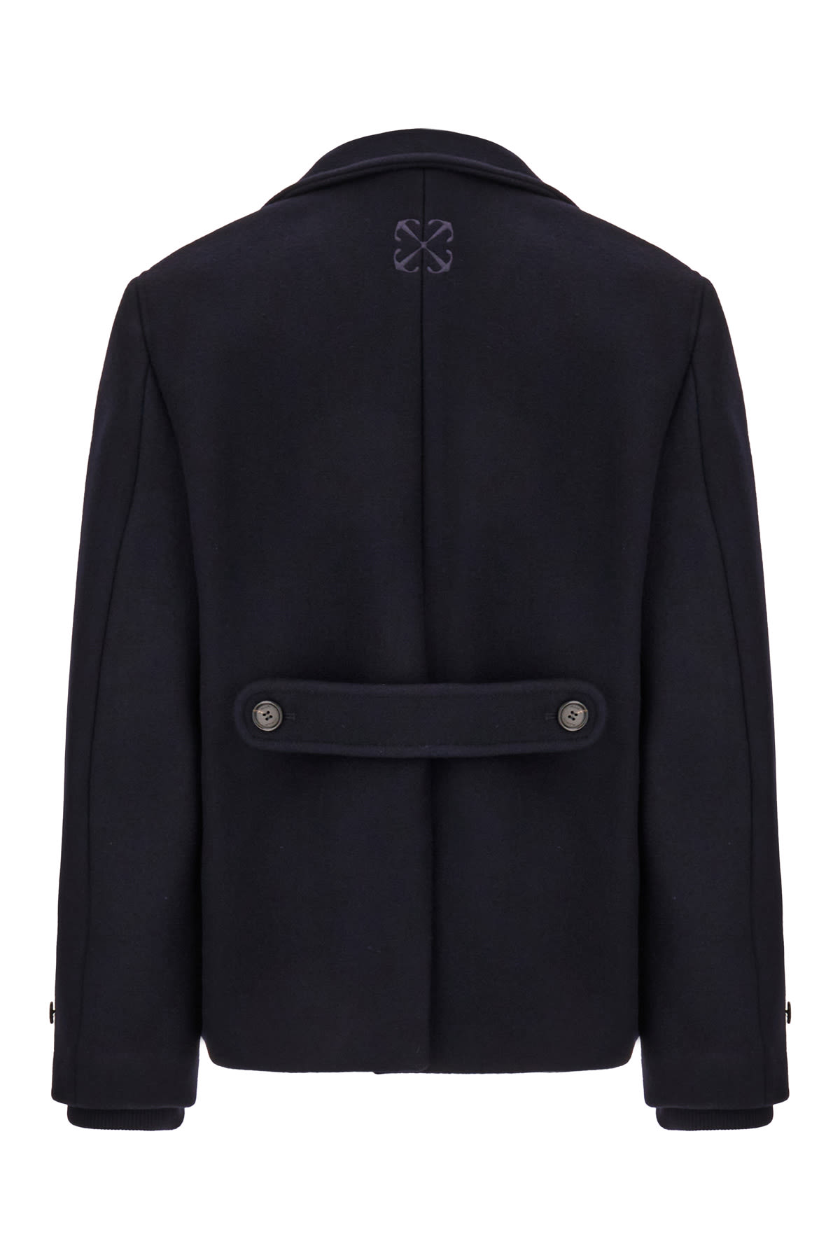 Shop Off-white Midnight Blue Wool Blend Coat In 4747