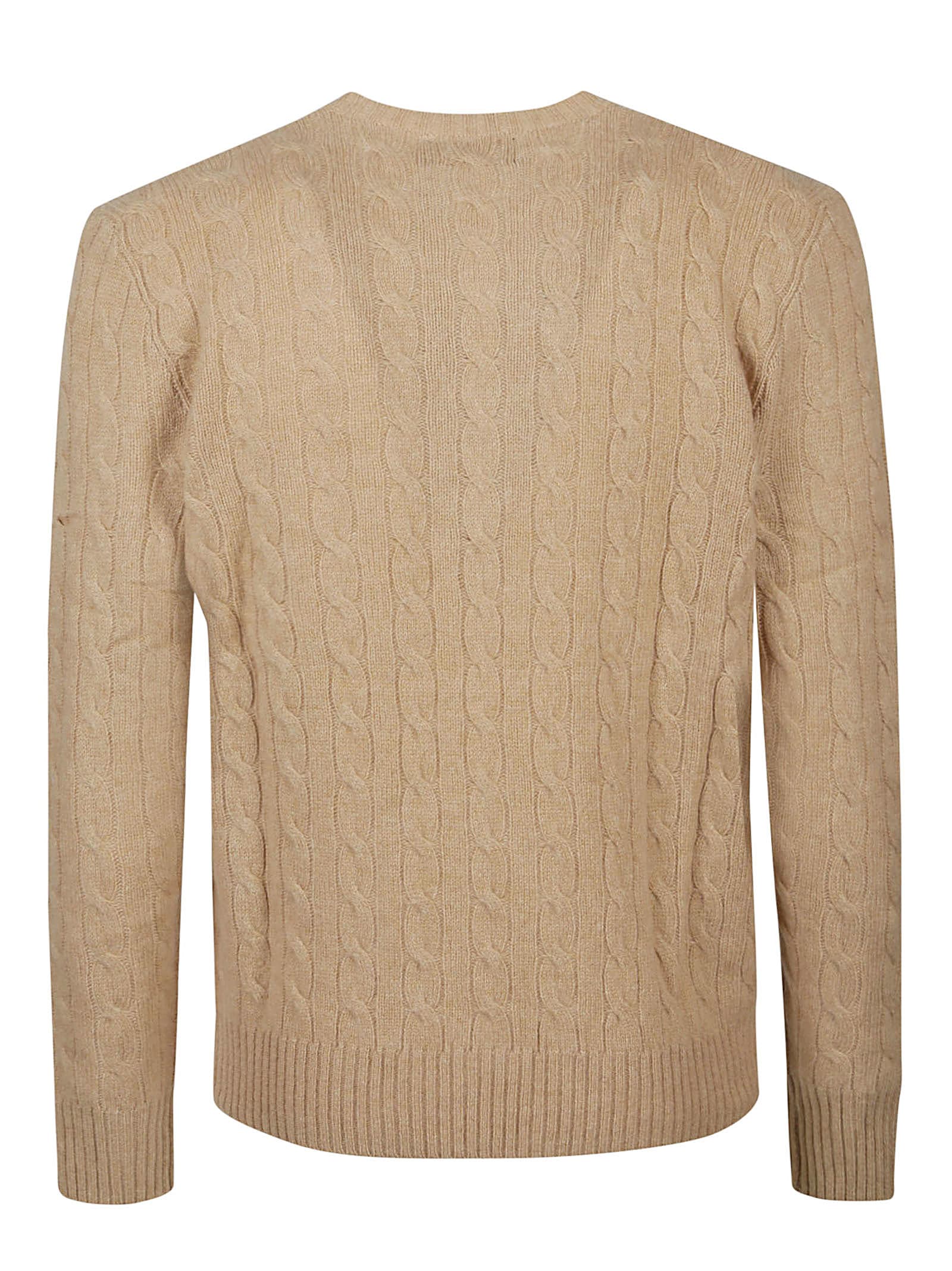 Shop Ralph Lauren Long Sleeve Sweater In Camel Melange