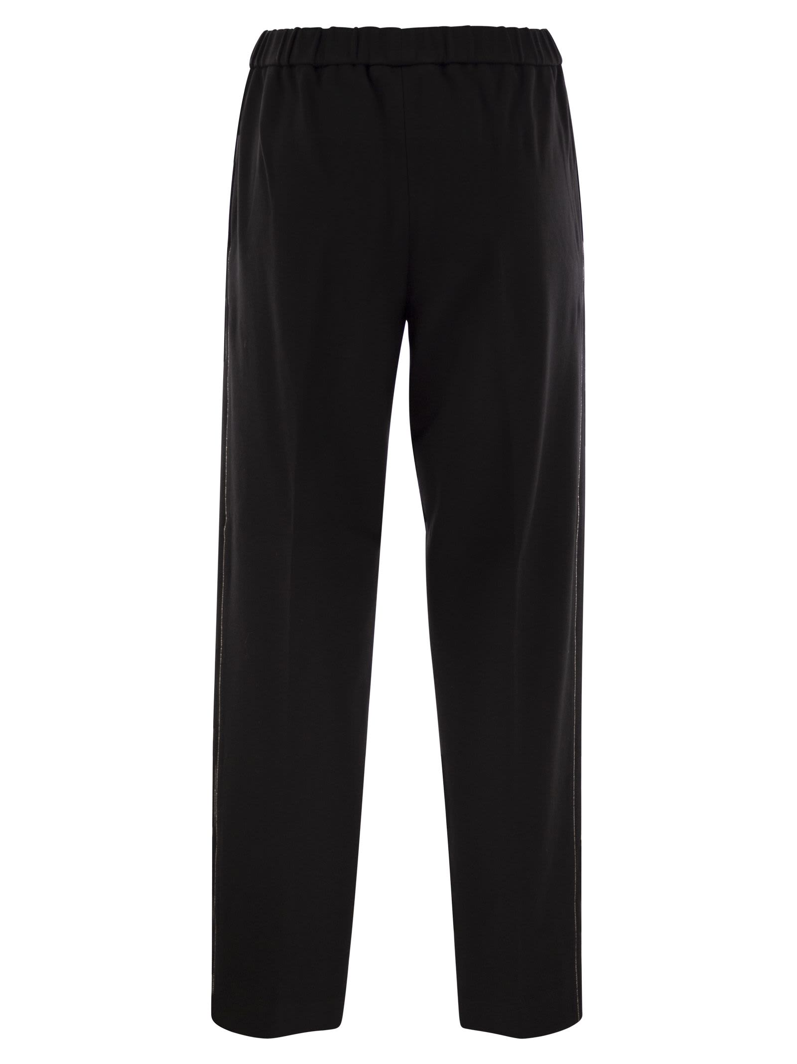 Shop Fabiana Filippi Gubbio Jogging Trousers In Milano Stitch Jersey In Black