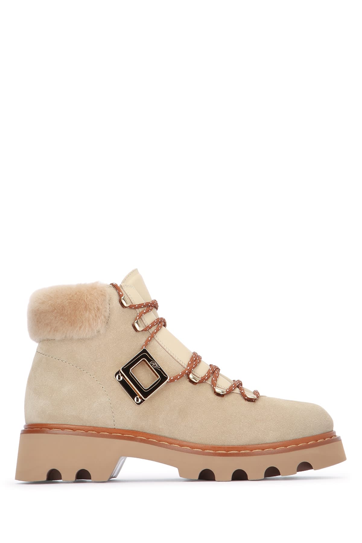 Roger Vivier Beige Brown Suede Boots In Brown