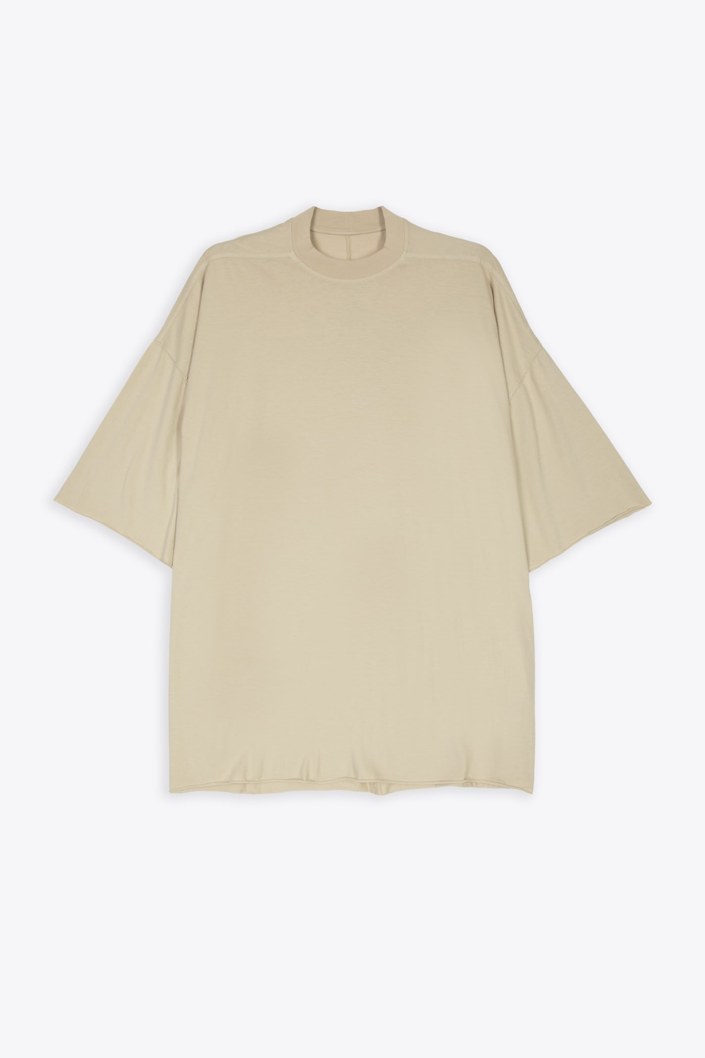 Drkshdw Tommy T Sand Colour Cotton Oversized T-shirt With Raw-cut Hems - Tommy T In Perla