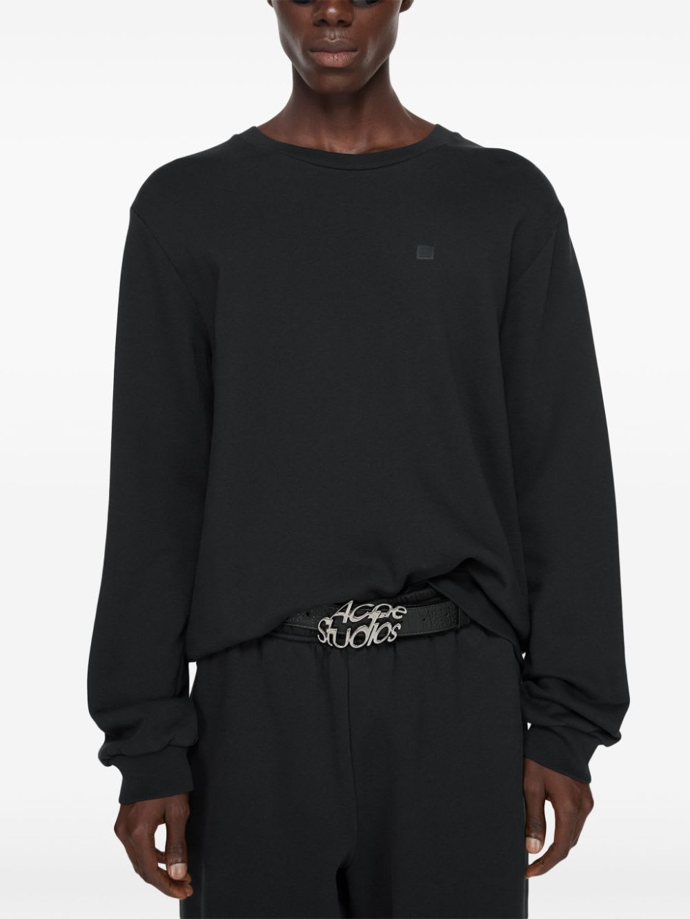 Acne Studios Women Logo Cotton Sweatshirt In Black