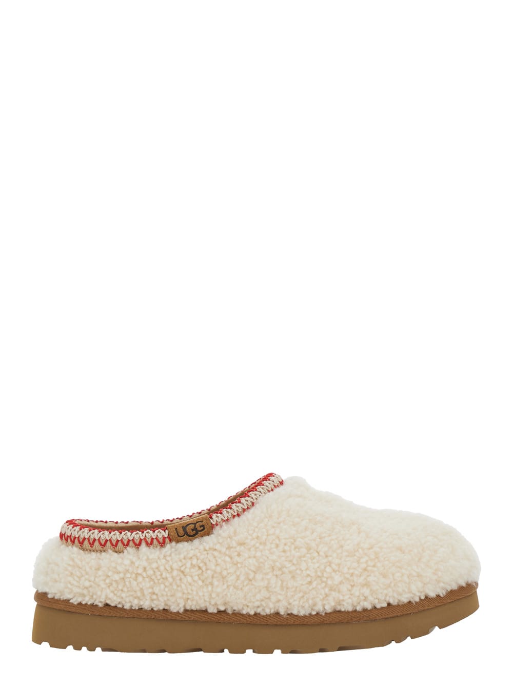 tasman Maxi Curli White Slip-on Mule In Shearling Woman