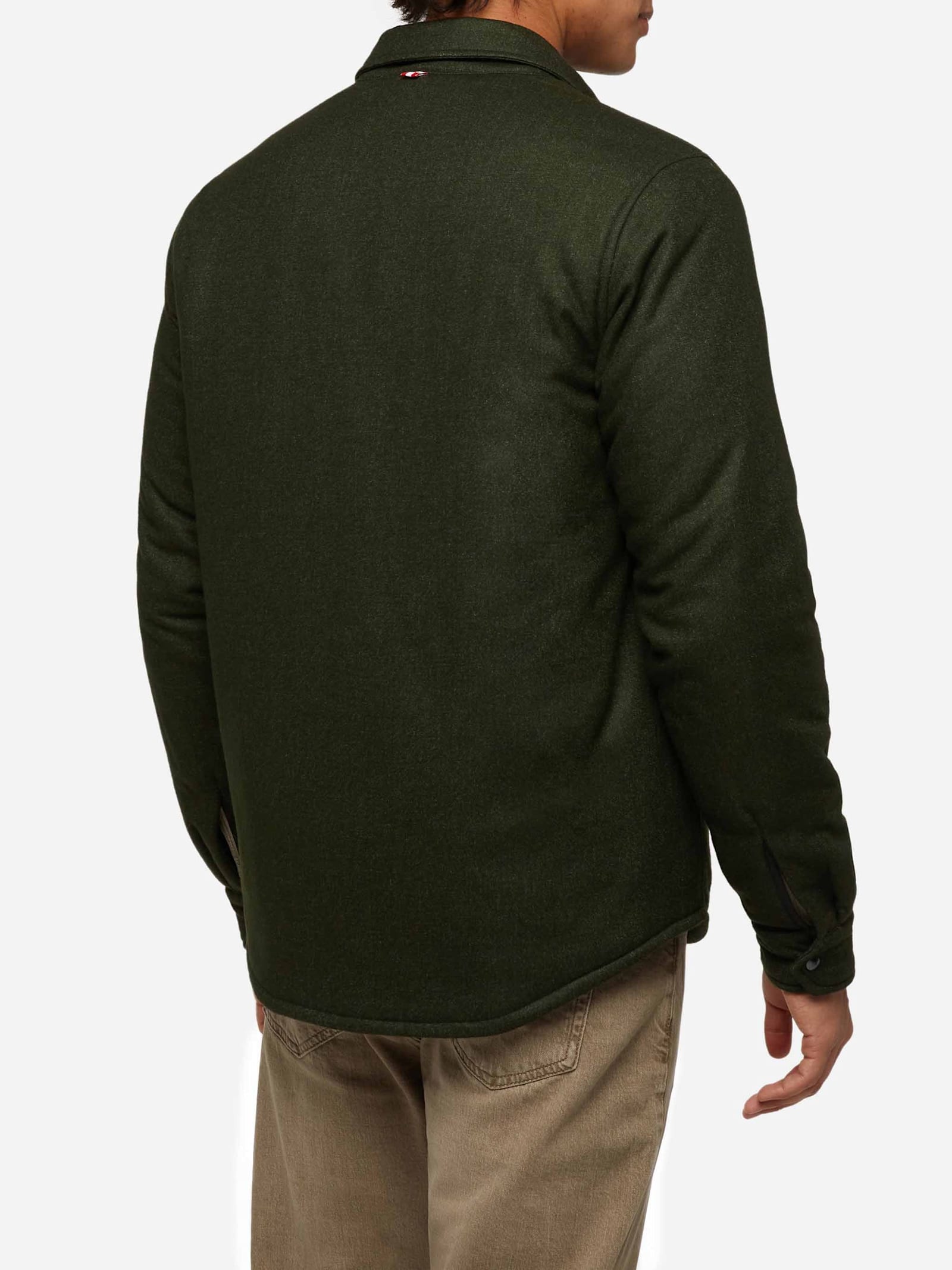 Mc2 Saint Barth Wooly Green Overshirt Chalet With St. Barth Embroidery In Green
