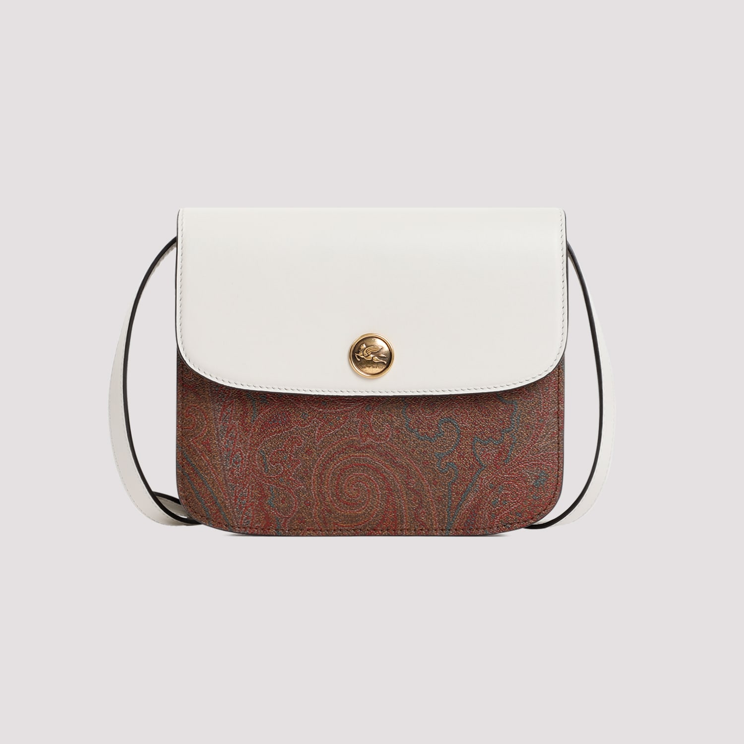 Shop Etro Crossbody Small Essential Bag In Bianco Latte