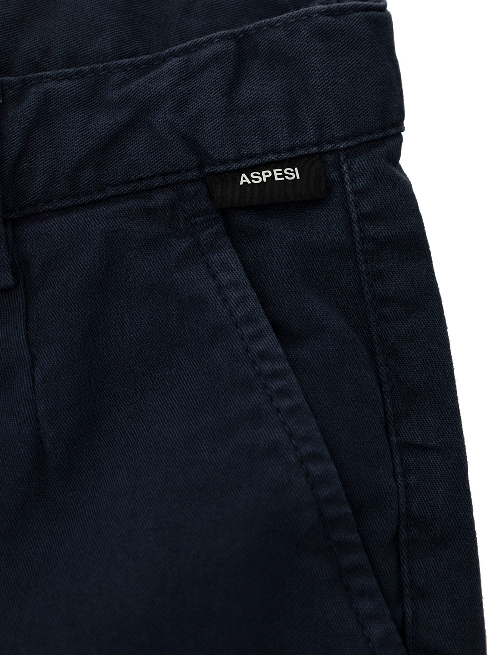 Shop Aspesi Blue Straight Five-pocket Pants In Stretch Cotton Boy