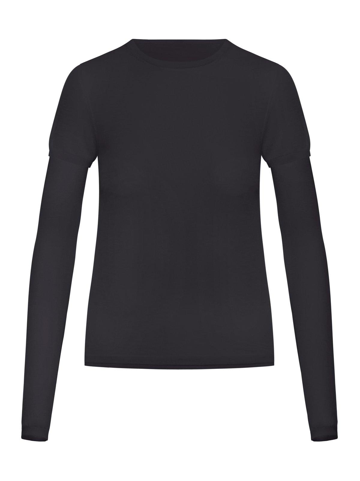 Shop Totême Layered Knitted Top In 001 Black