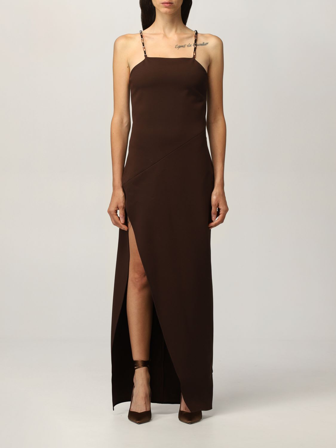 The Attico Dress The Attico Long Dress With Chain Details