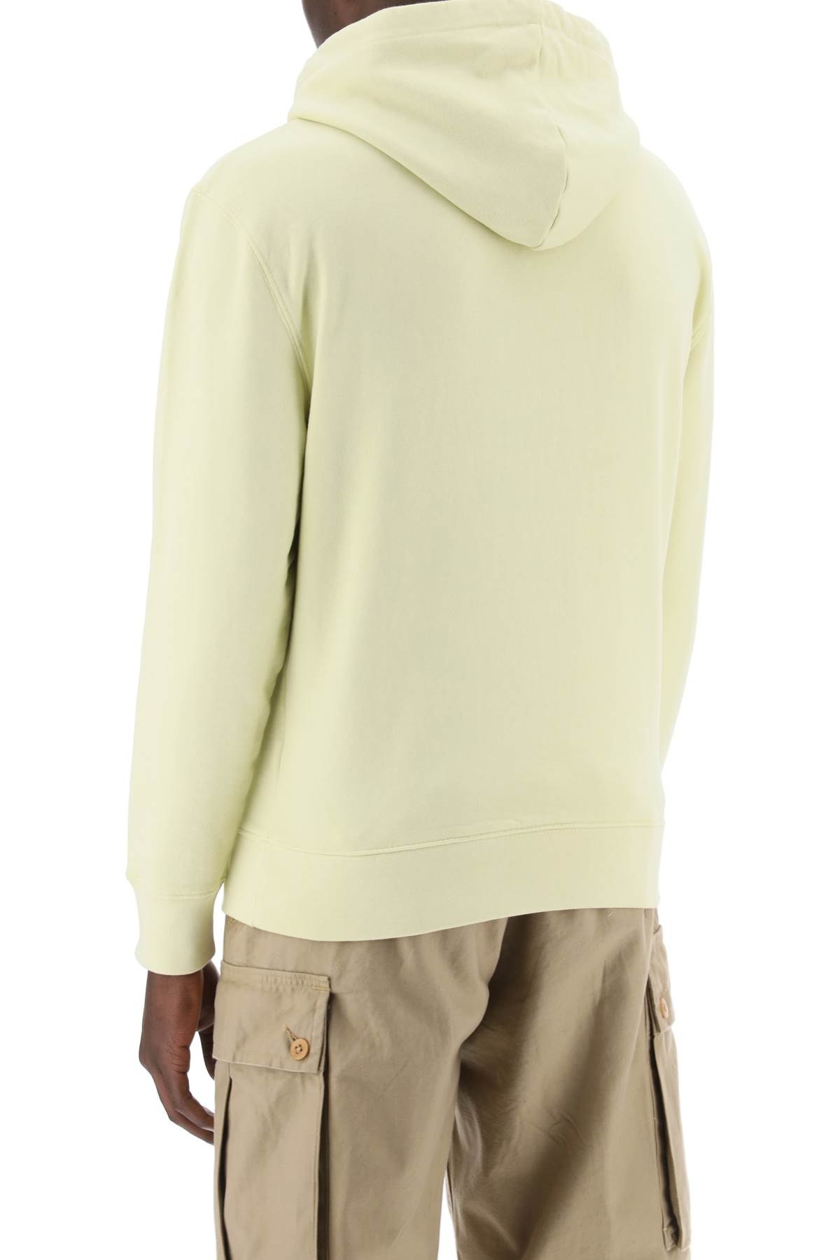 Shop Maison Kitsuné Fox Head Hooded Sweatshirt In Chalk Yellow (yellow)