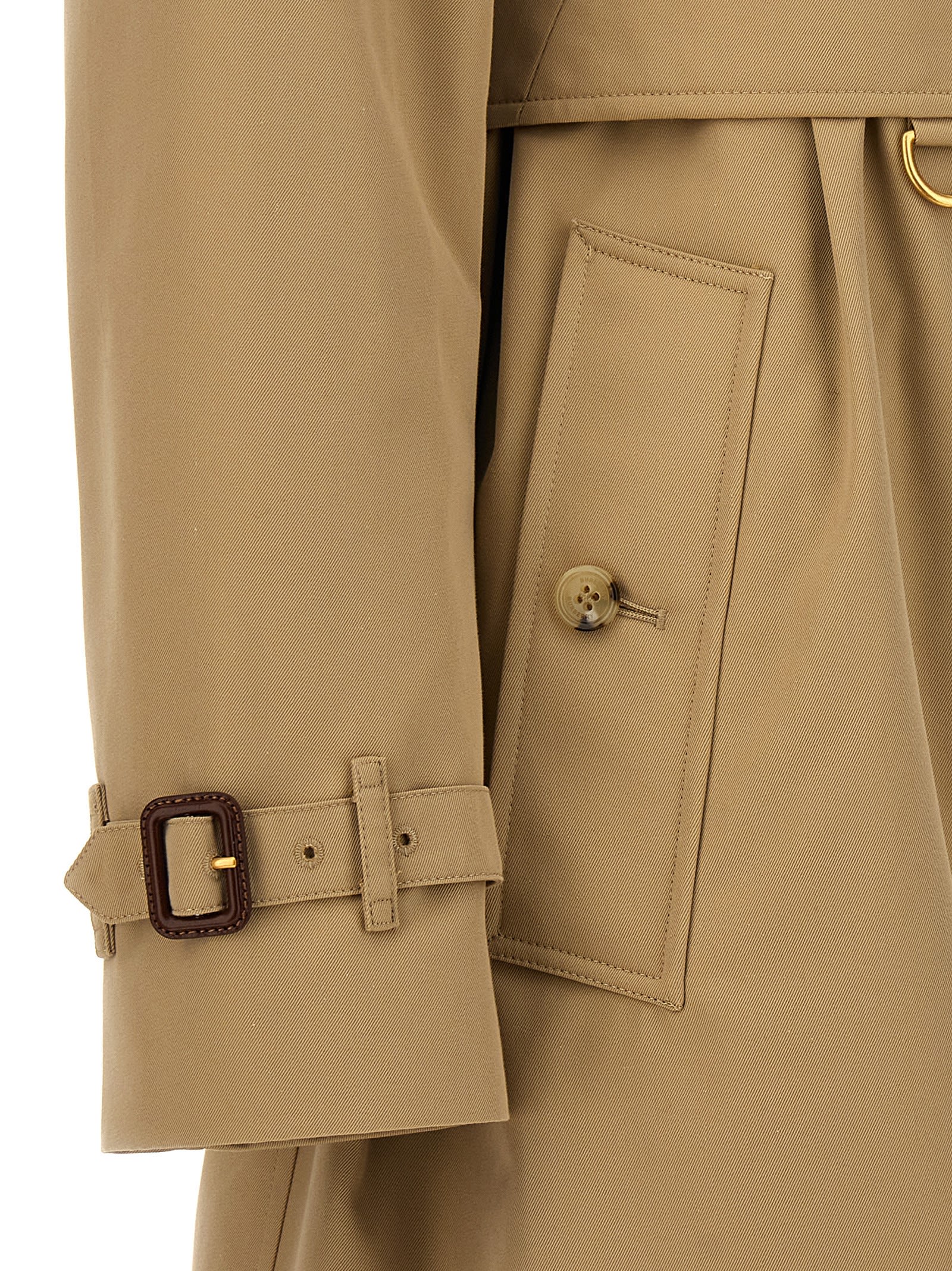 Shop Burberry Kensington Short Trench Coat In Beige