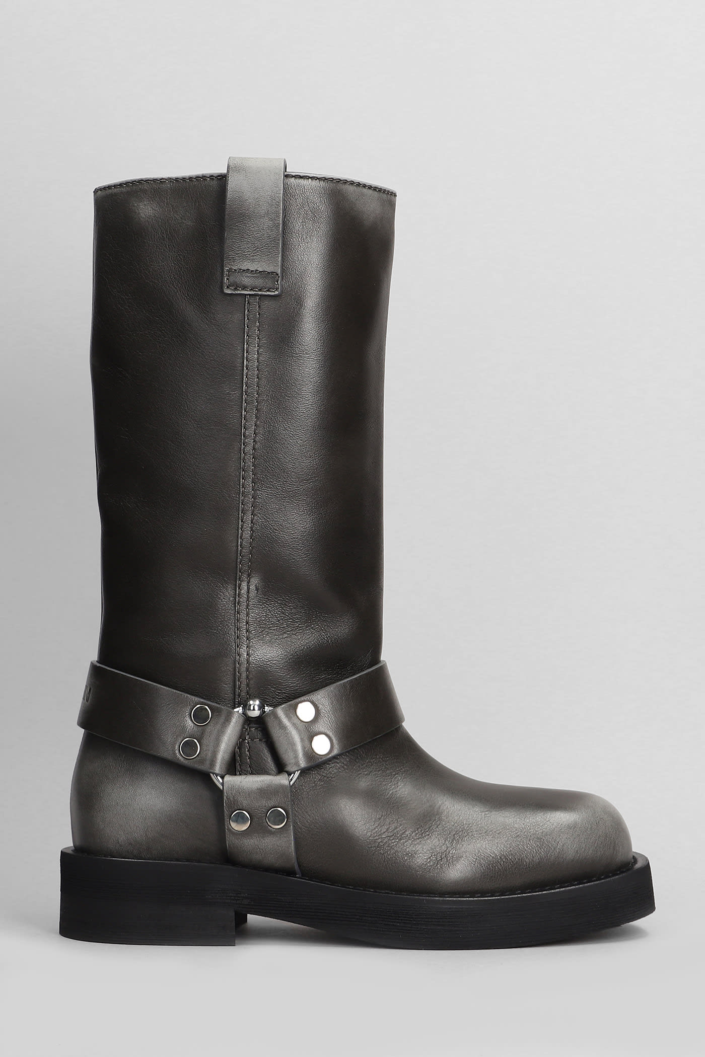 Demi 020 Low Heels Boots In Black Leather