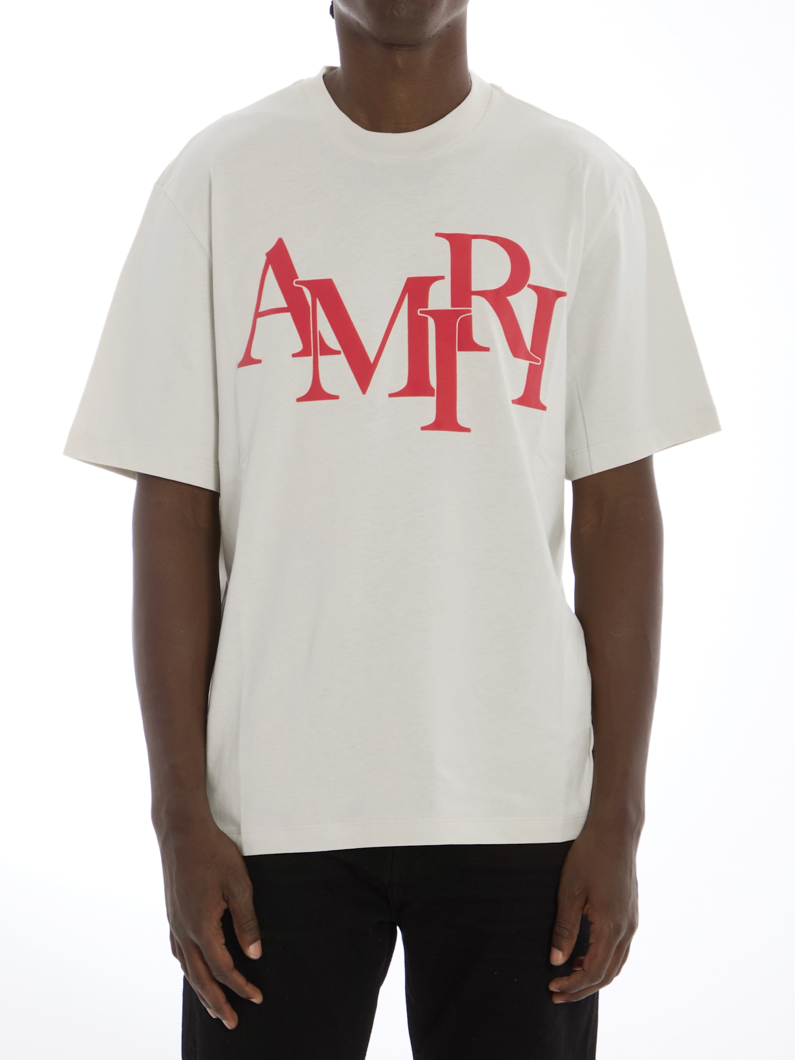 Shop Amiri Staggered T-shirt In Beige