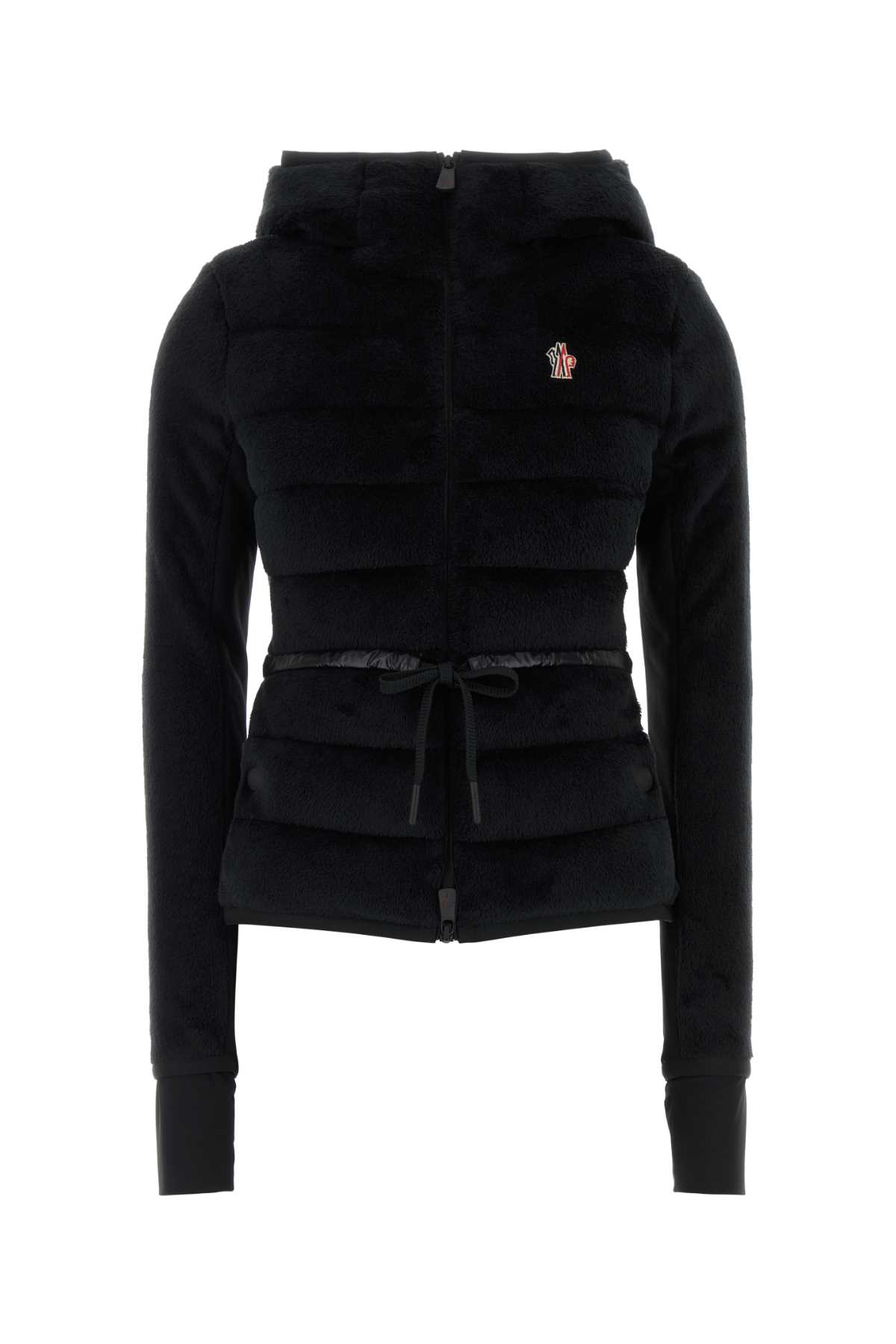 Moncler Black Eco Fur Jacket In Gray