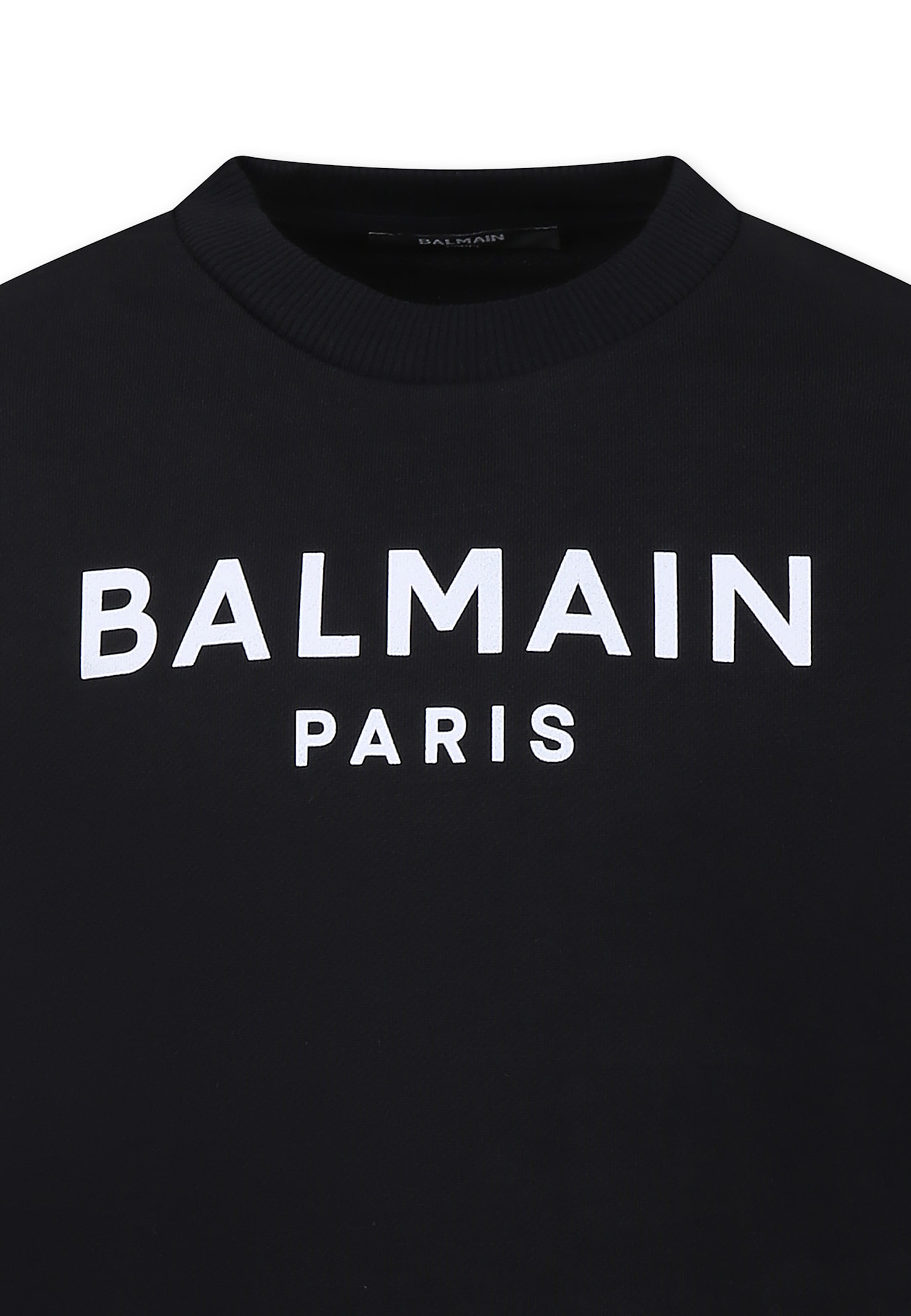 BALMAIN BLACK SWEATSHIRT FOR KIDS WITH LOGO
