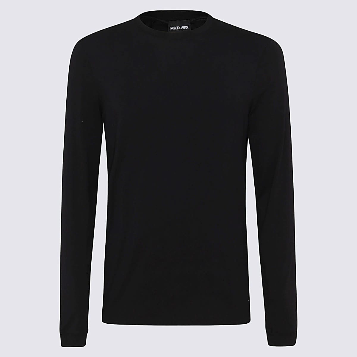 Shop Giorgio Armani Black Viscose Blend T-shirt