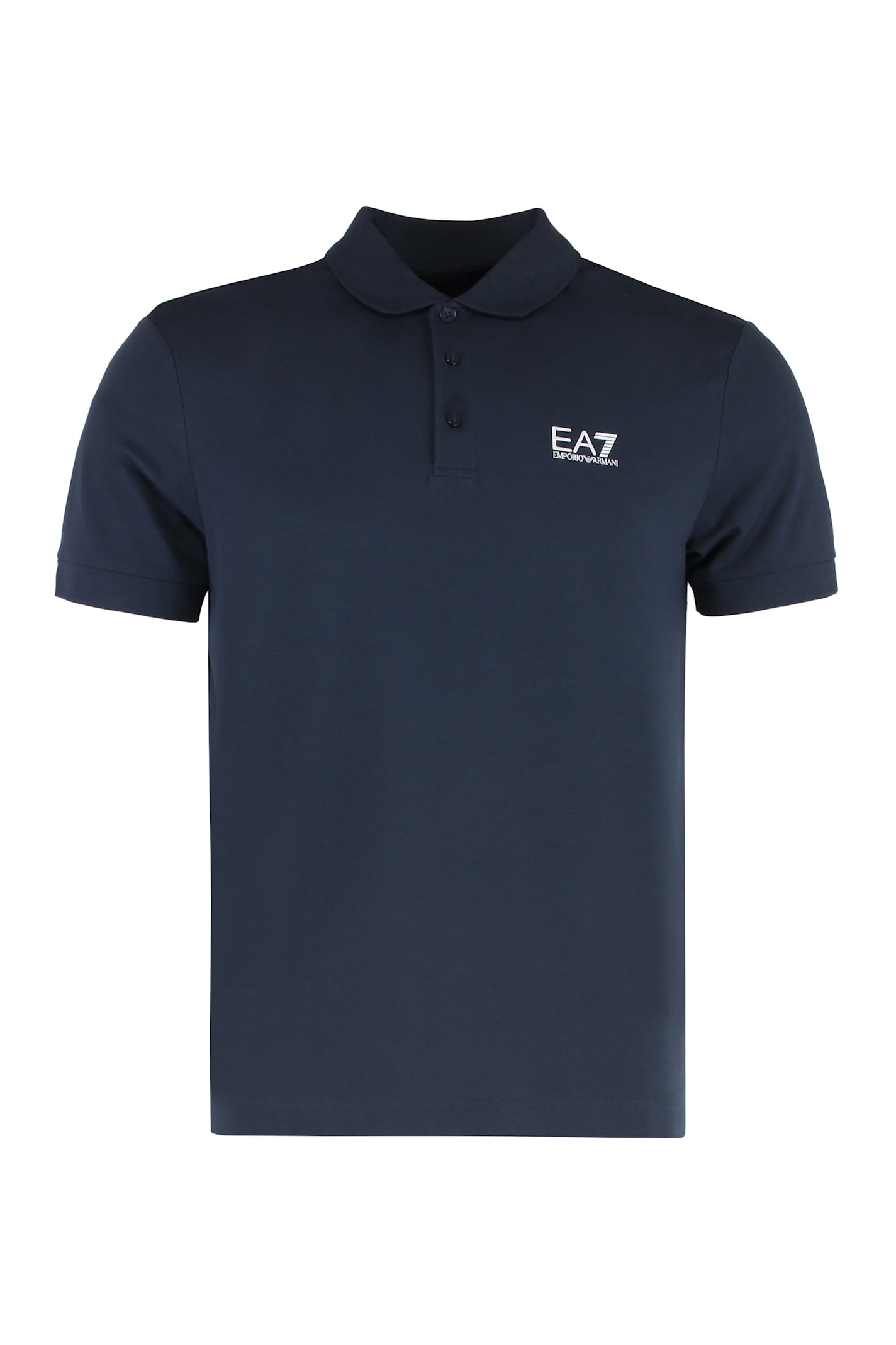 Logo Detail Stretch Cotton Polo Shirt