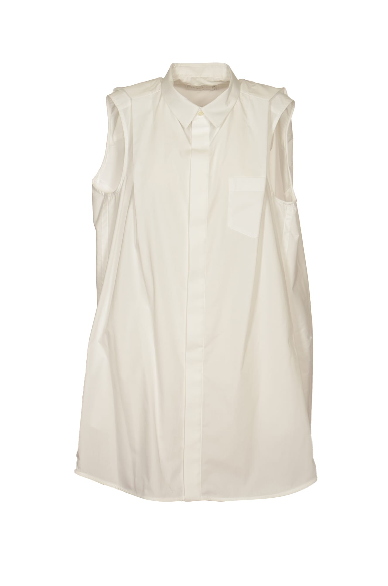 Shop Sacai Sleeveless Shirt In Off-white