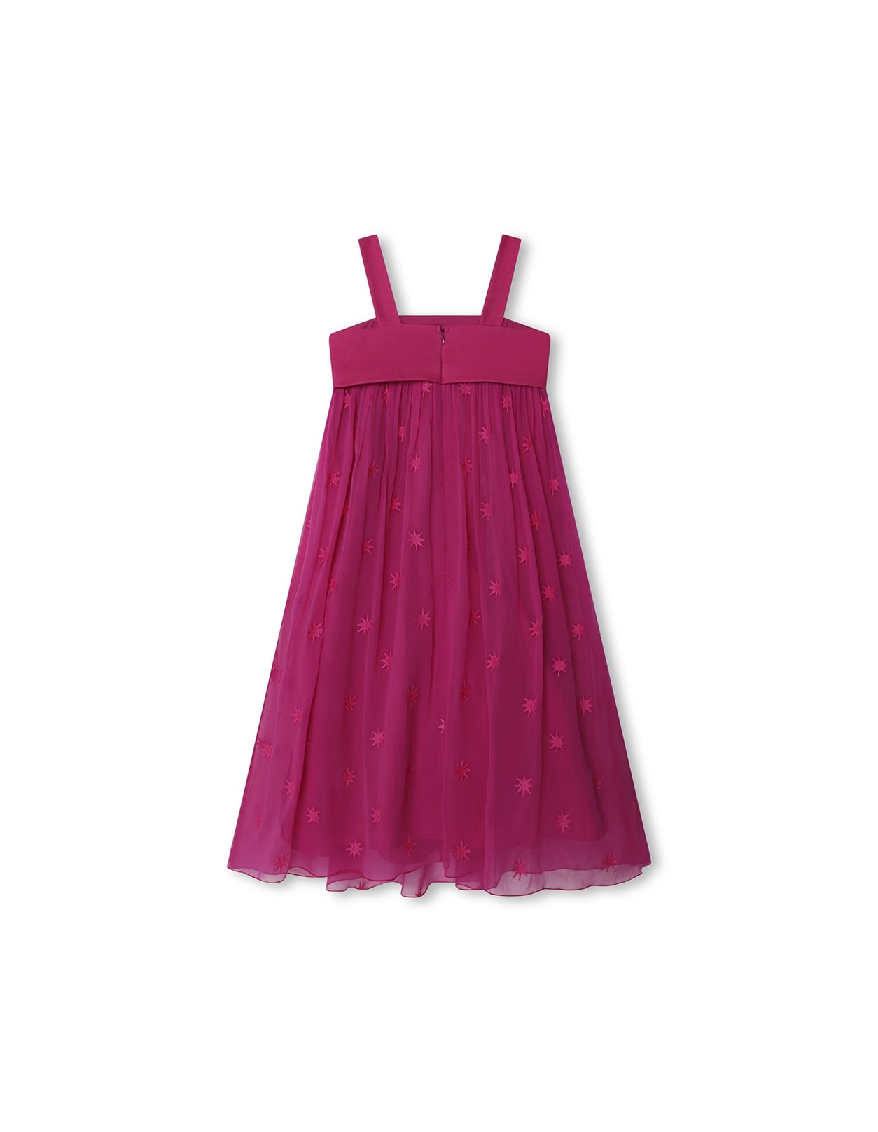 Shop Chloé Fuchsia Silk Dress With Stars Embroidery In Pink