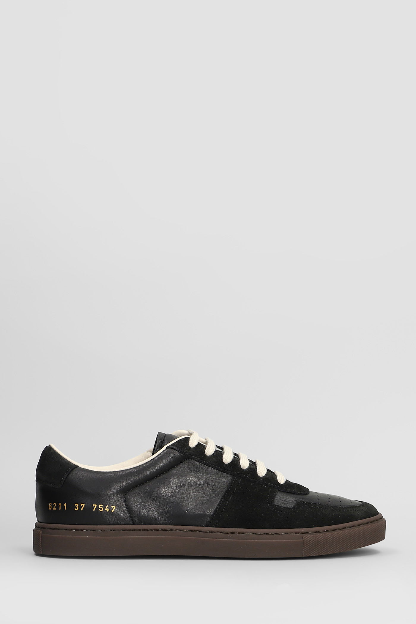 Common Projects Bball Slim Sneakers In Black Suede And Leather In Black