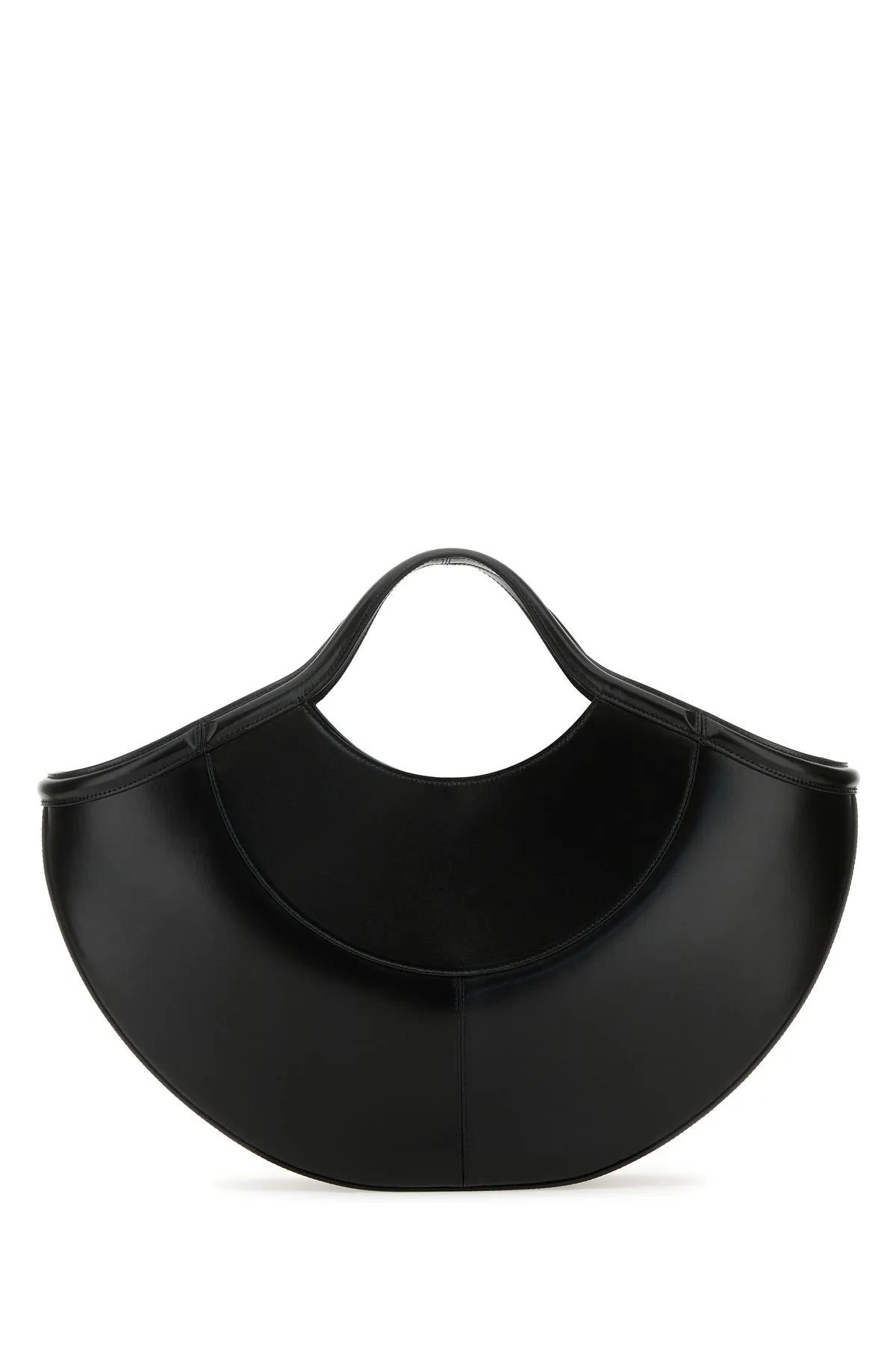 Alexander Mcqueen Women Black Leather The Cove Shopping Bag In Black