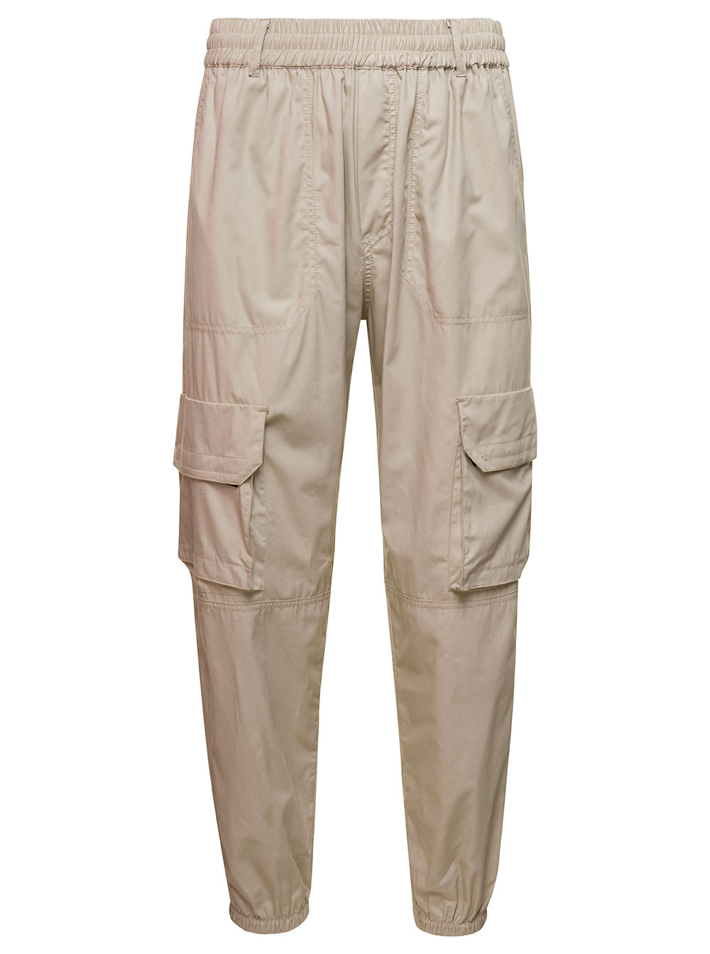 44 LABEL GROUP PROPAGATOR BEIGE CARGO PANTS WITH ELASTICATED WAIST IN COTTON MAN