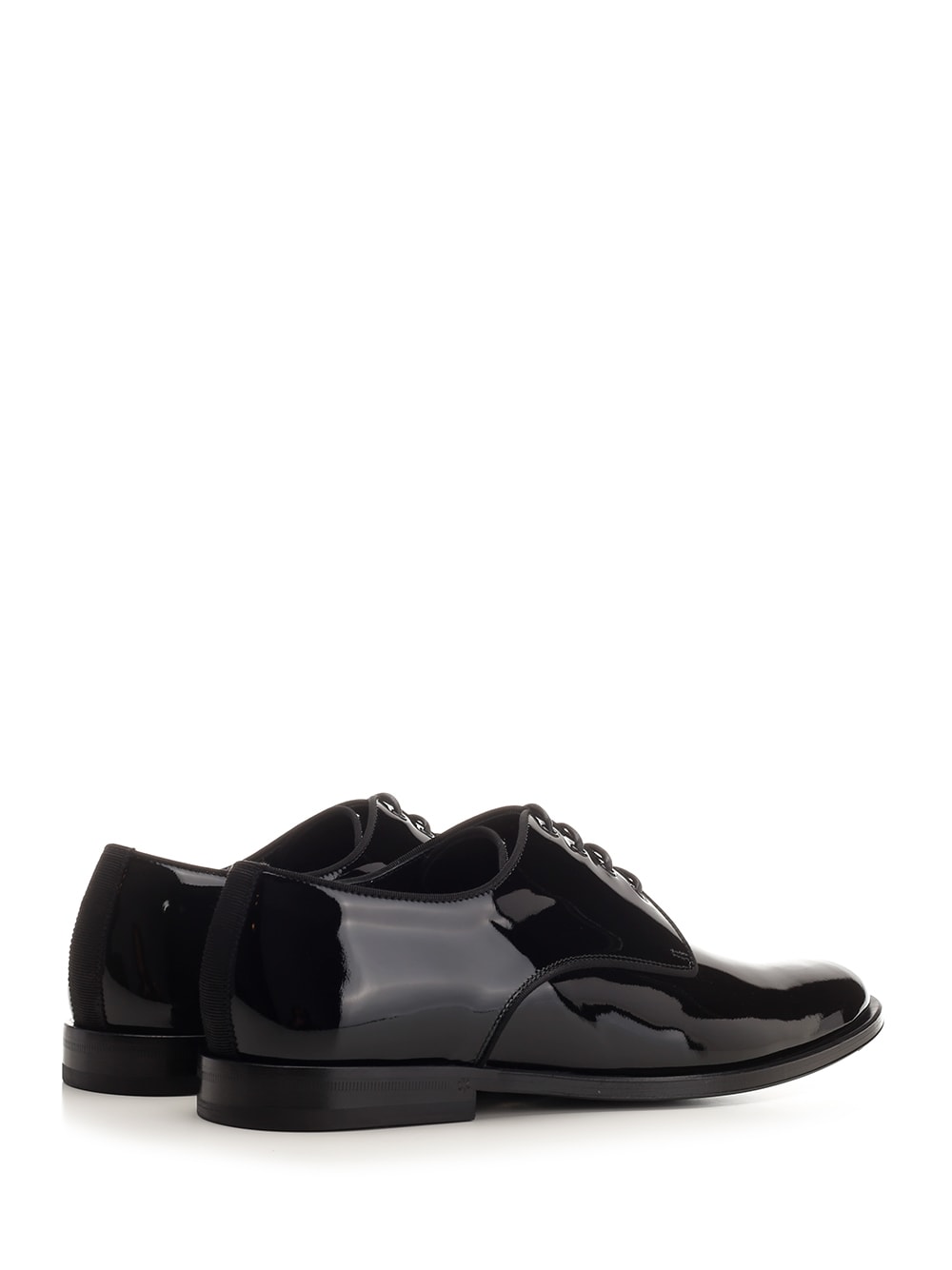 Shop Dolce & Gabbana Lace-up Derbies In Patent Leather In Nero
