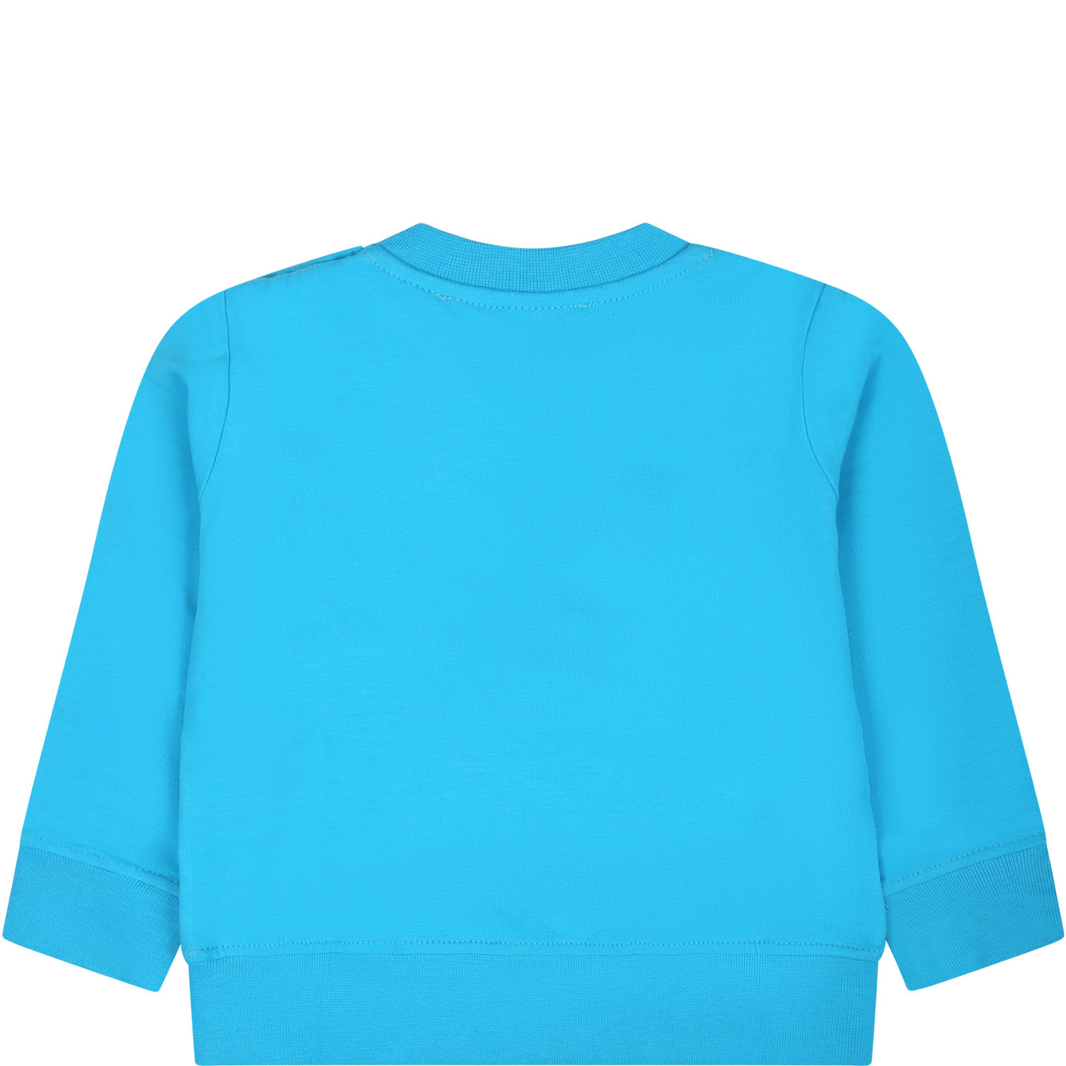 Shop Msgm Light Blue Sweatshirt For Baby Boy With Logo