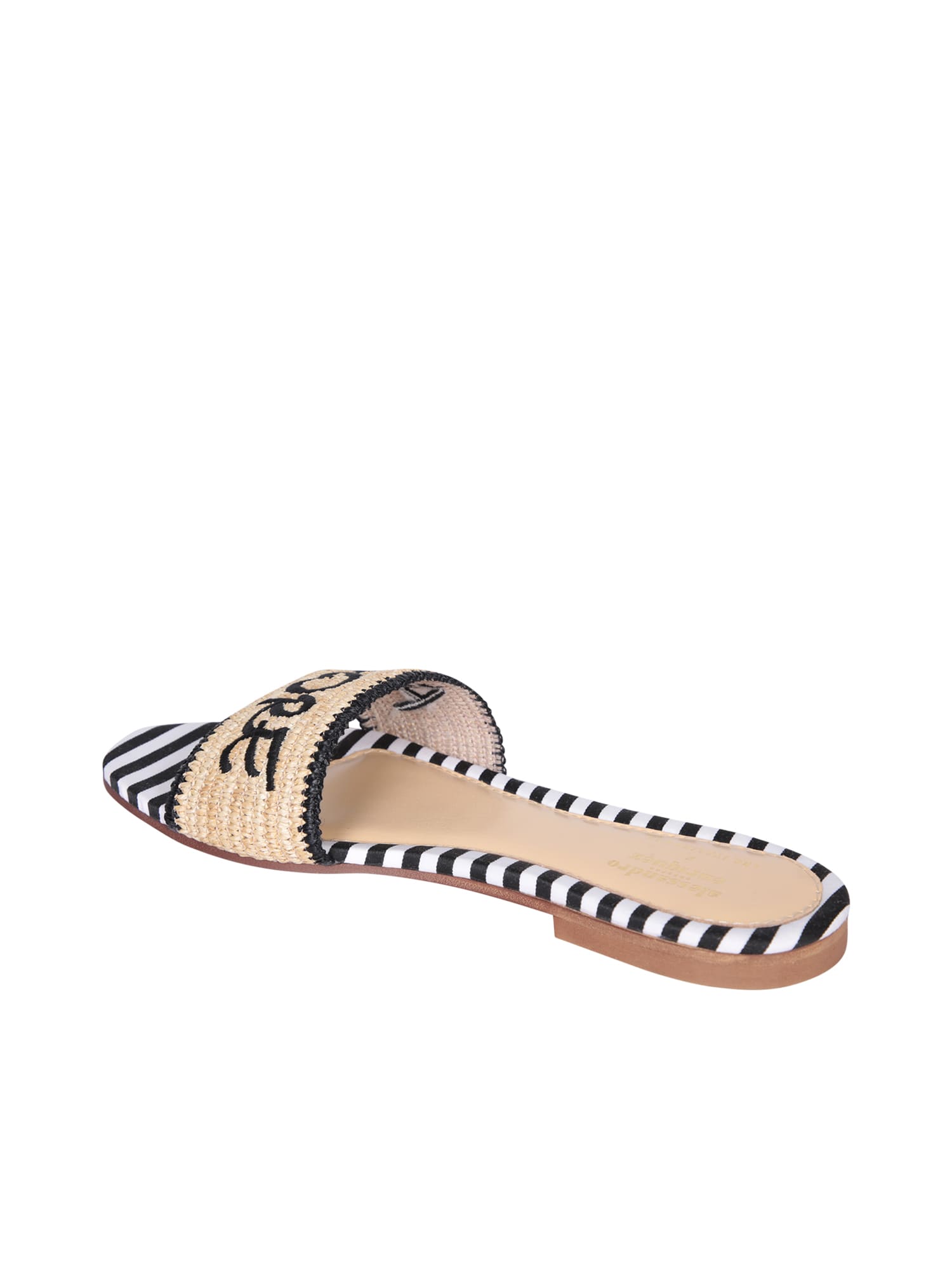 Shop Alessandro Enriquez Amore Beige Nero Sandals