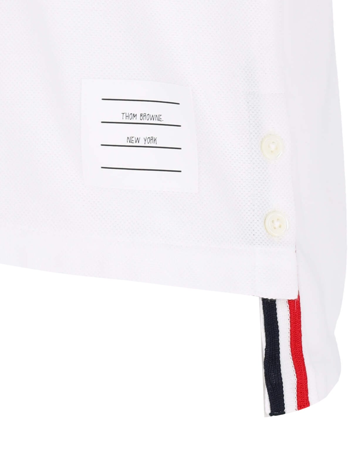 Shop Thom Browne - Striped Bandt-shirt In White