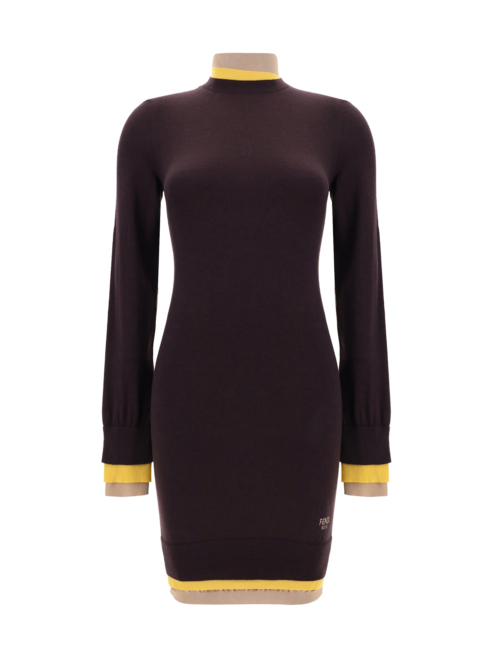 Shop Fendi Mini Dress In Aubergine