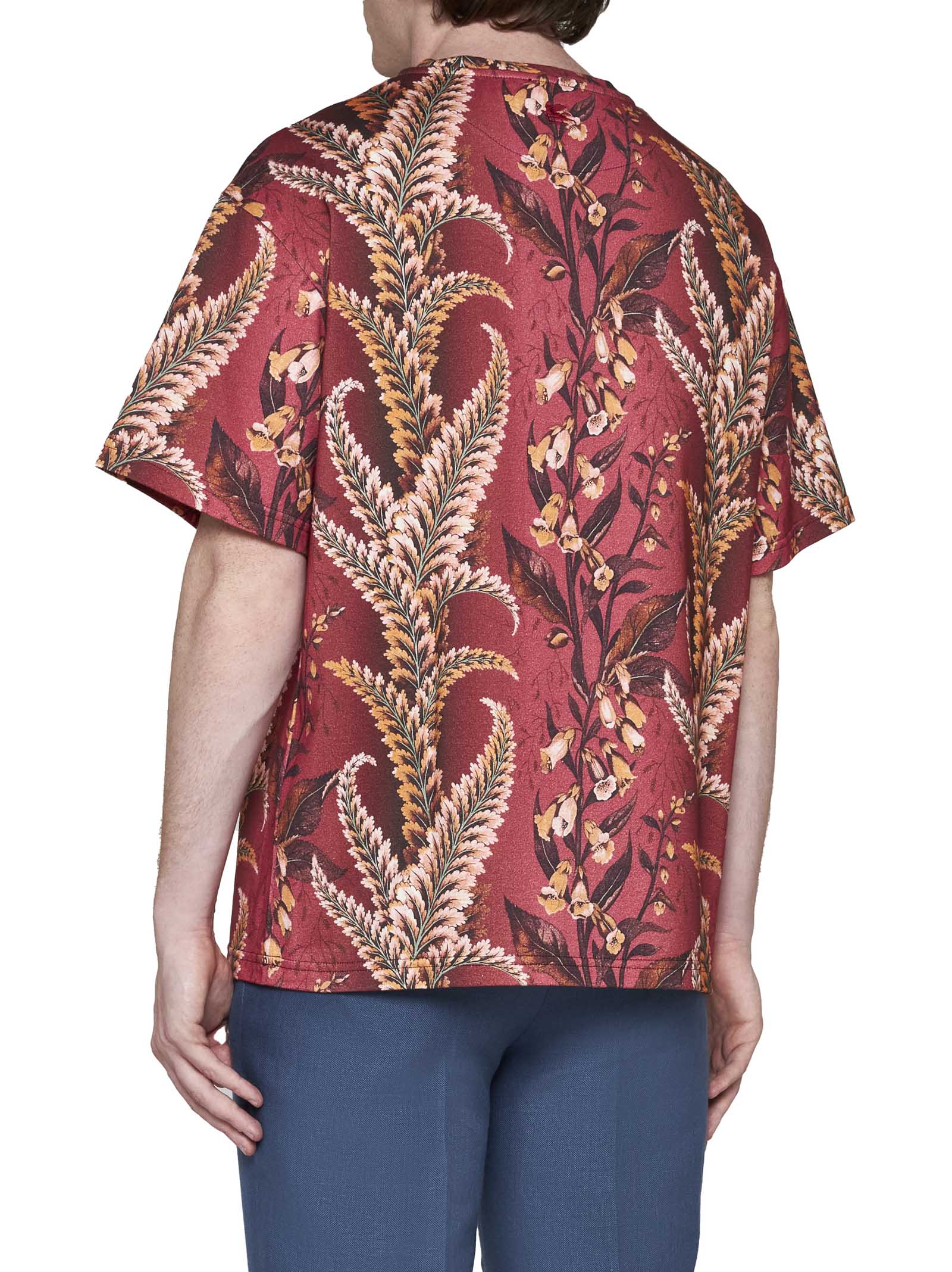 Shop Etro T-shirt In Stampa F.do Bordeaux