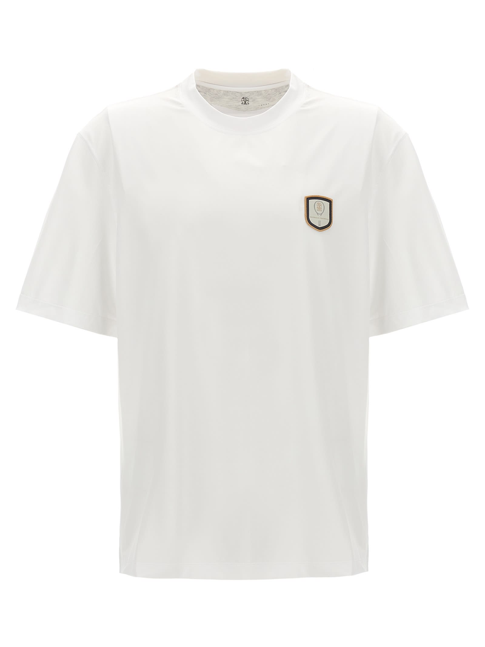 Shop Brunello Cucinelli Logo Patch T-shirt In White