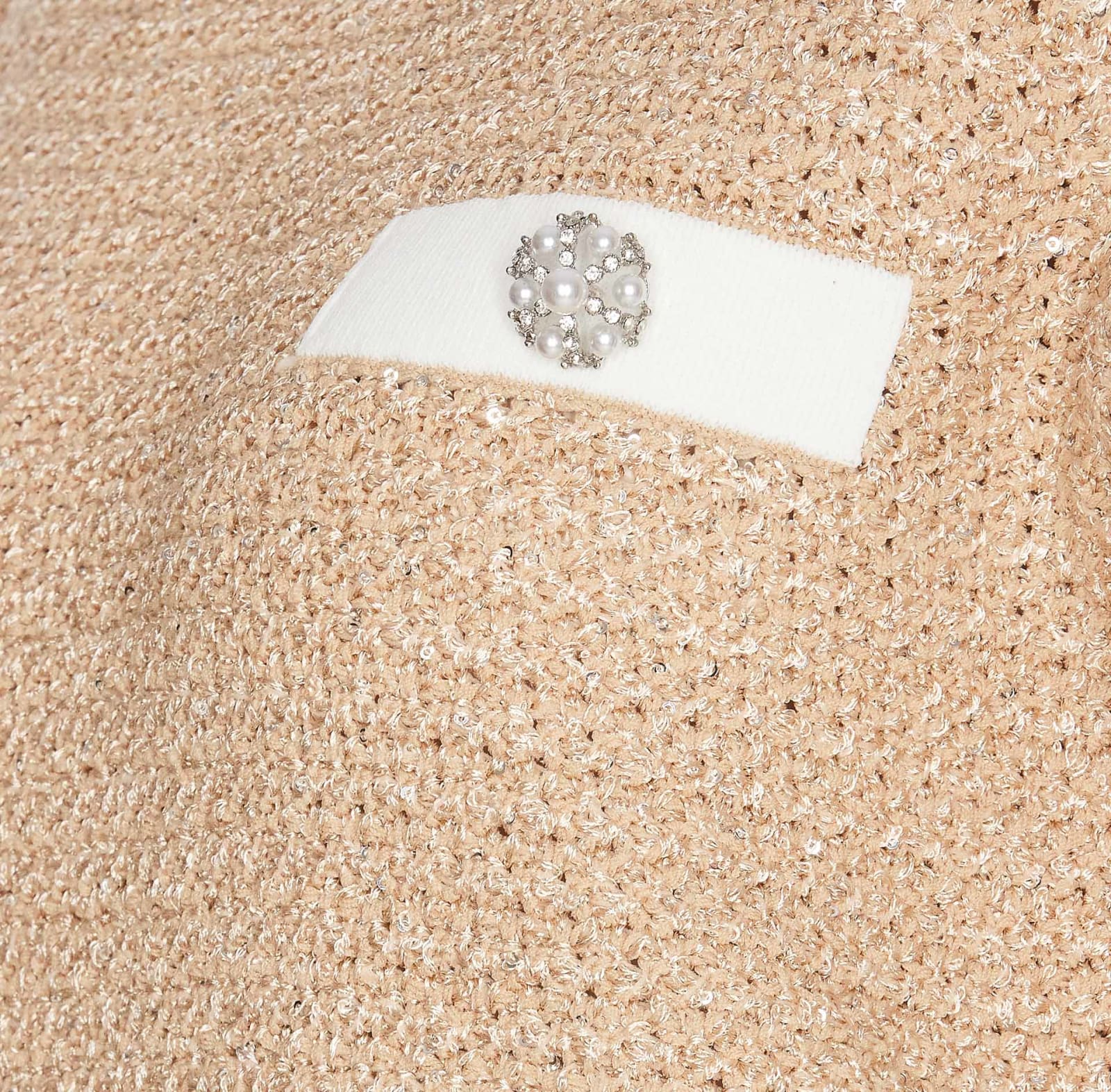 Shop Liu •jo Short Sleeves Sweater In Beige