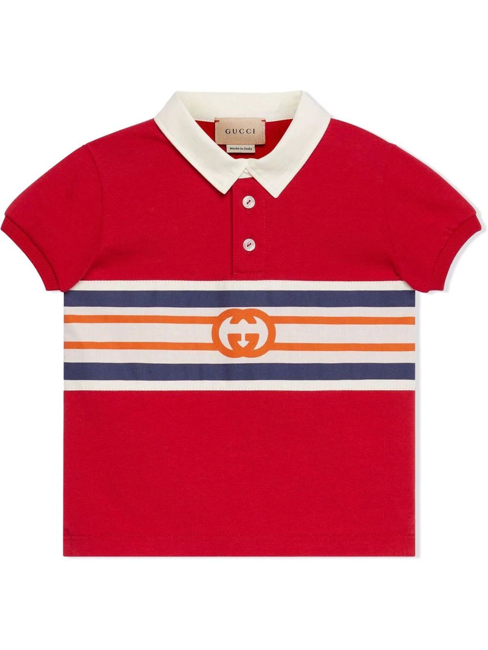 Gucci Red Cotton Jersey Polo