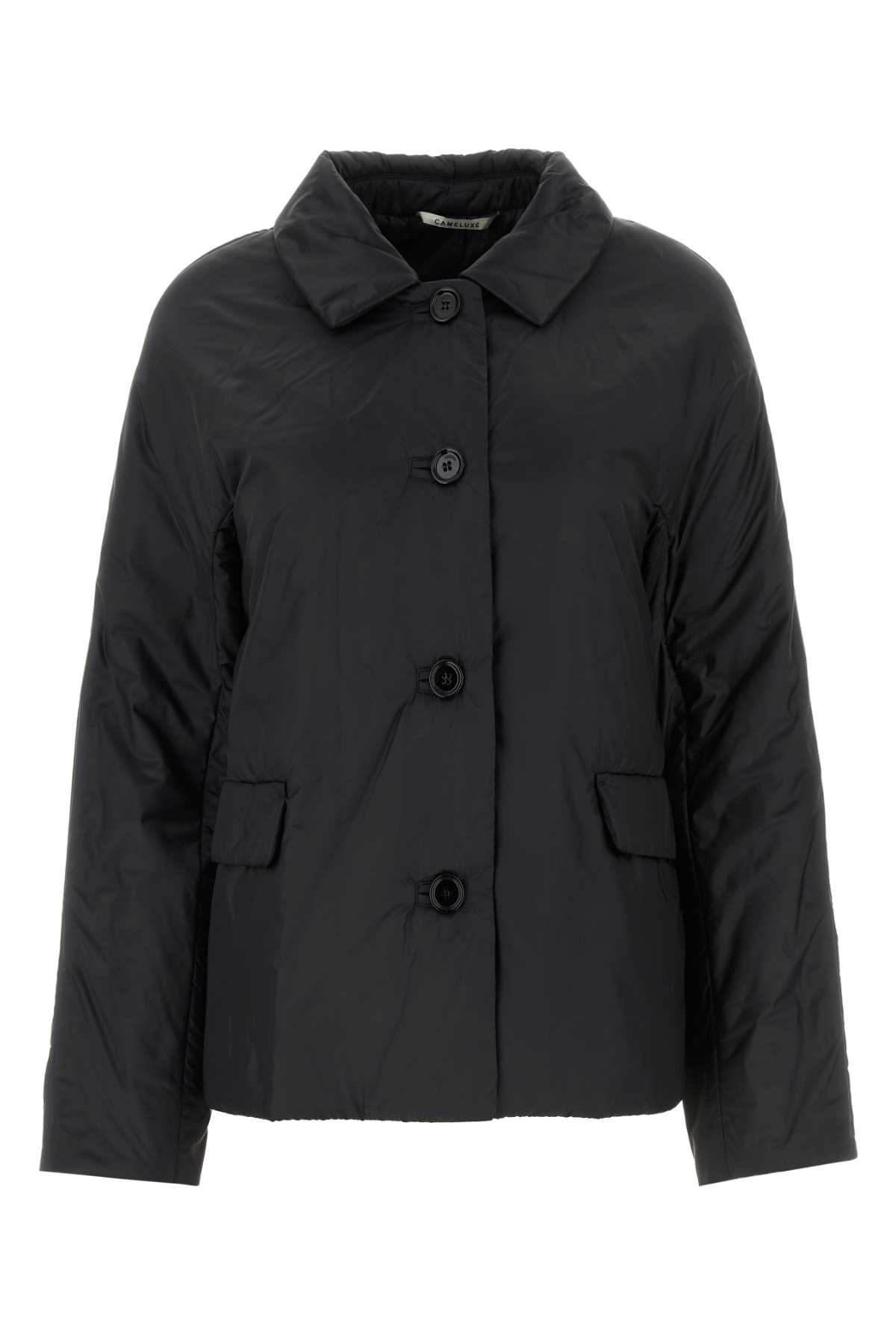Max Mara The Cube Black Polyester Greens Jacket In Nero