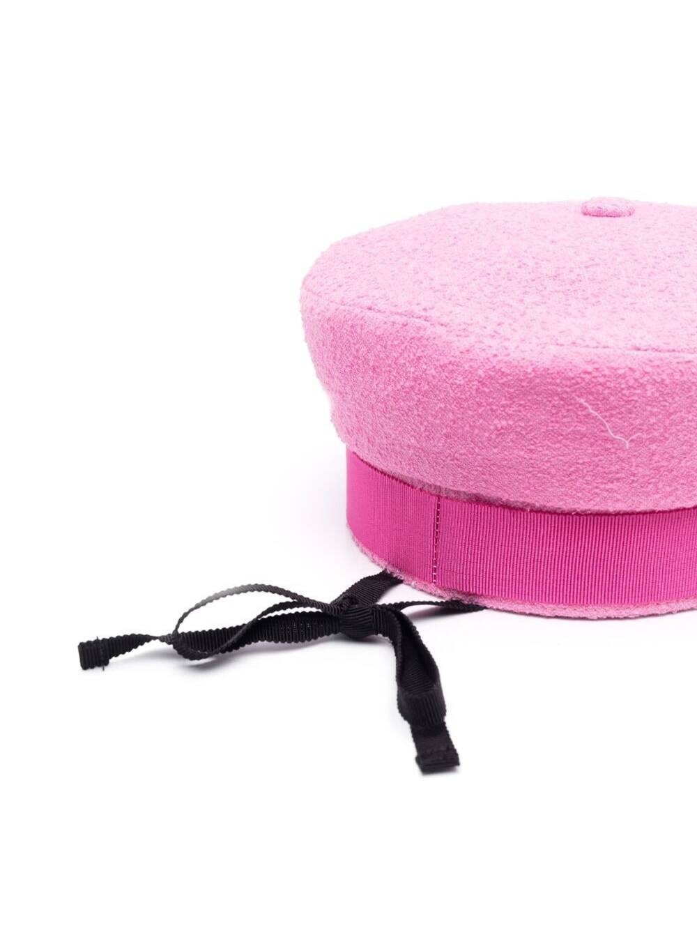 Shop Patou Pink Sailor Hat With Logo Print In Cotton Blend Wonan