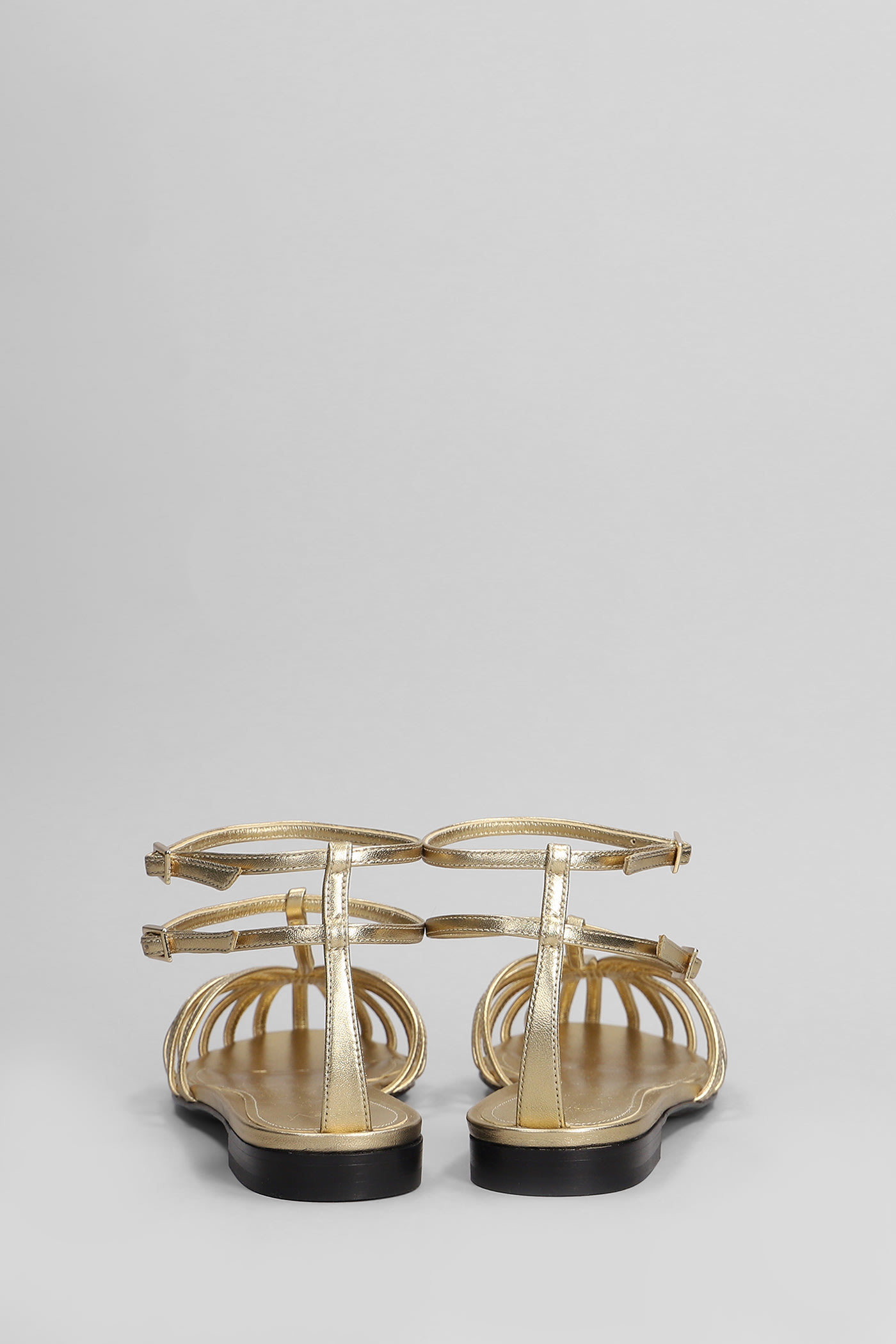 Alevì Elena 005 Flats In Gold Leather In Gold