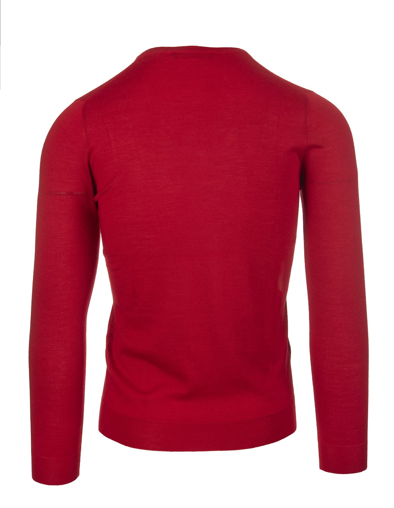 FEDELI FEDELI MAN V-NECK PULLOVER IN RED SILK AND CASHMERE