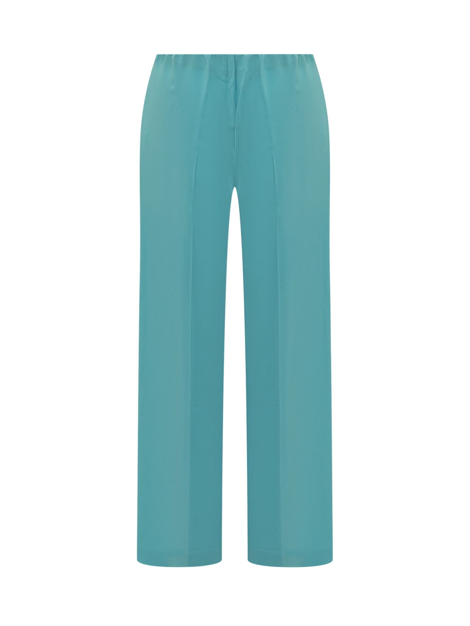 Shop Jucca Palazzo Trousers In Turquoise