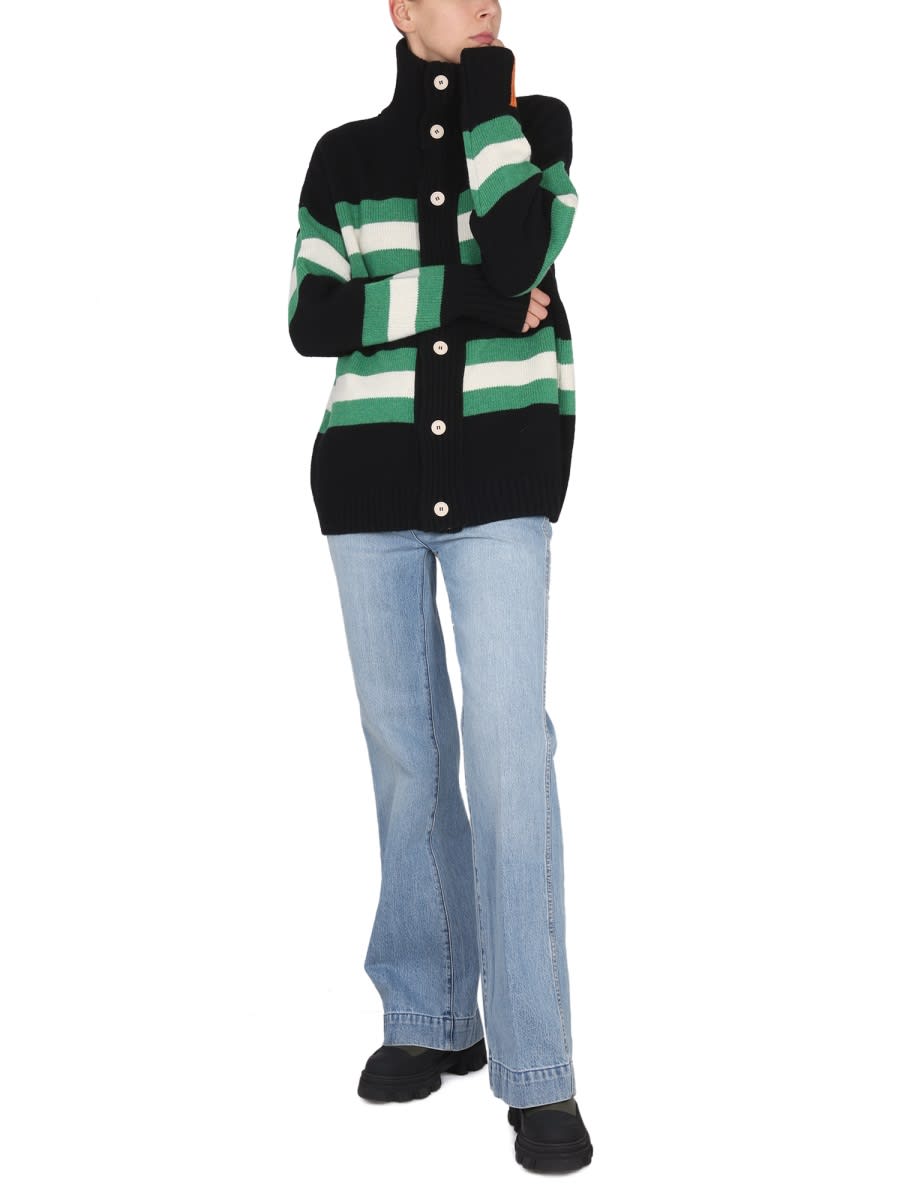 Right For Turtleneck Cardigan Unisex In Multicolour