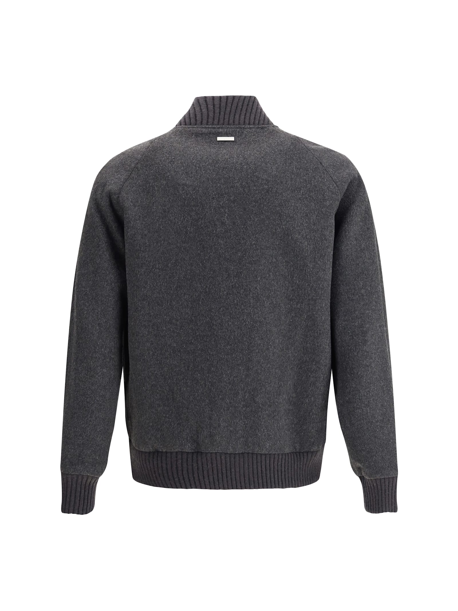 Woolrich Wool Twill Pocket Bomber In Gray