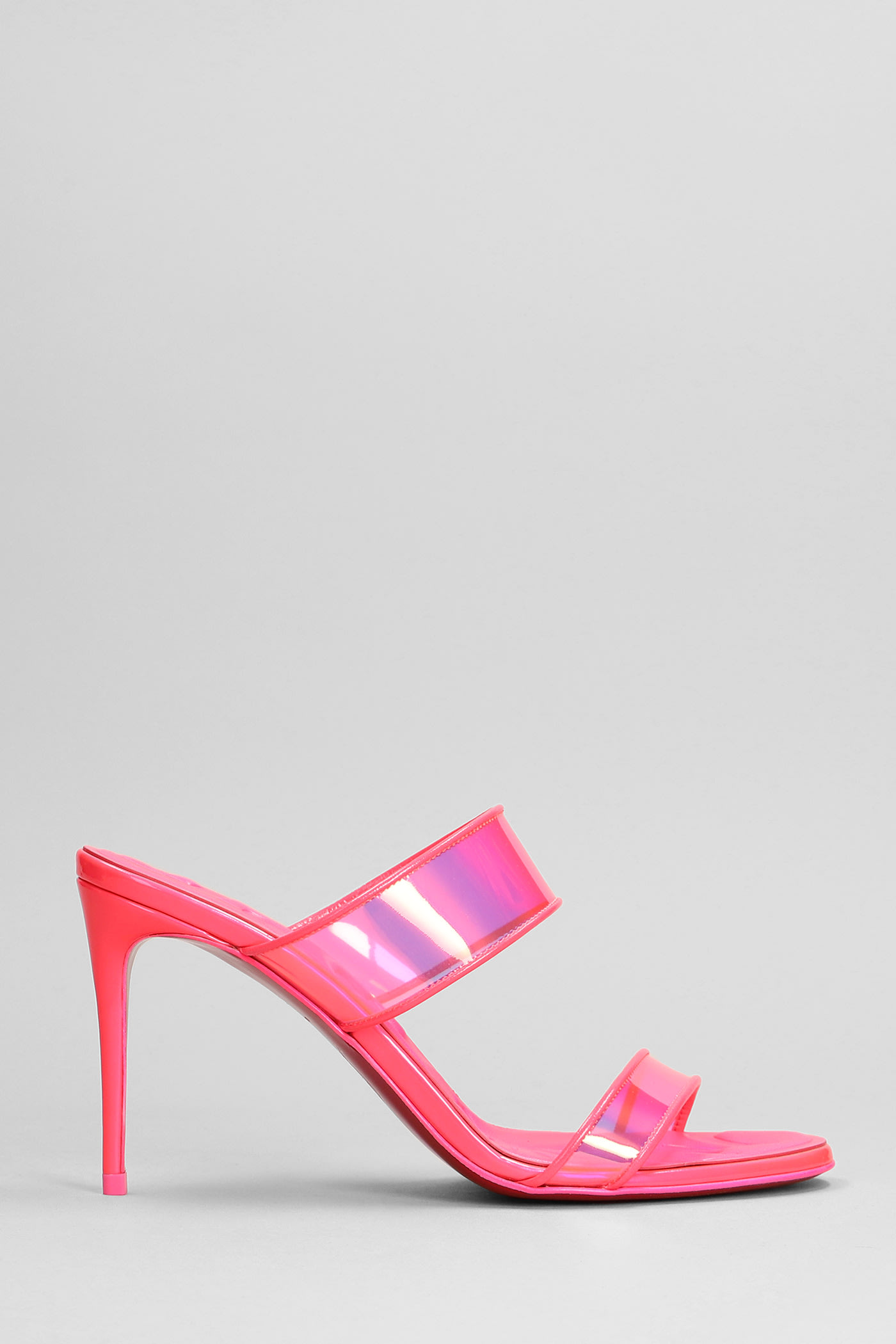 CHRISTIAN LOUBOUTIN JUST LOUBI SANDALS IN FUXIA RUBBER/PLASIC