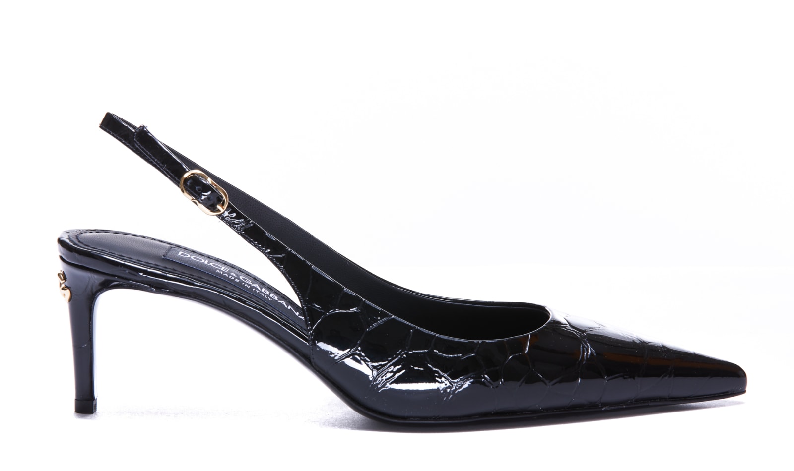 Dolce & Gabbana Patent Leather Cardinale Slingbacks In Black
