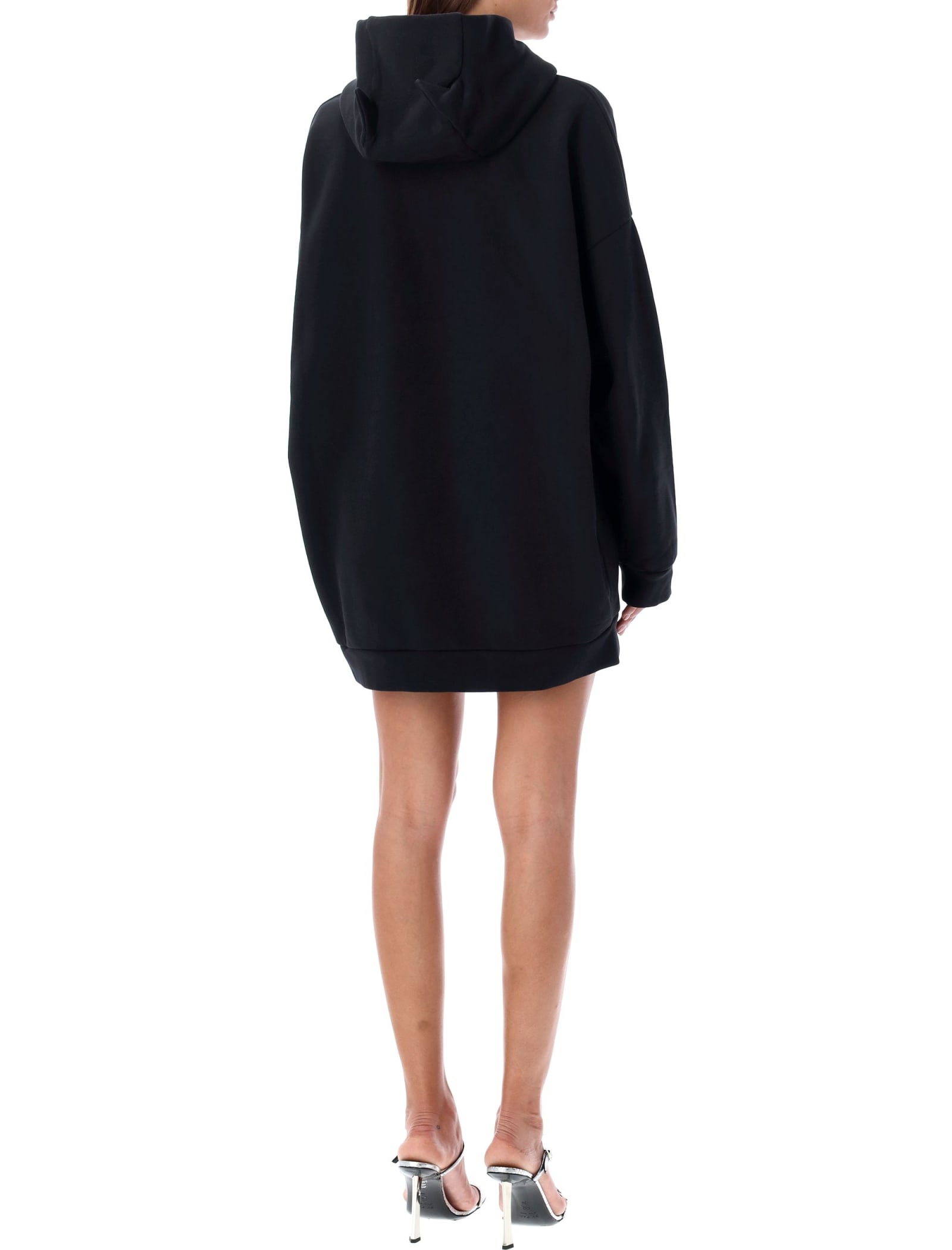 Shop Coperni Horn Hooded Dress In Black