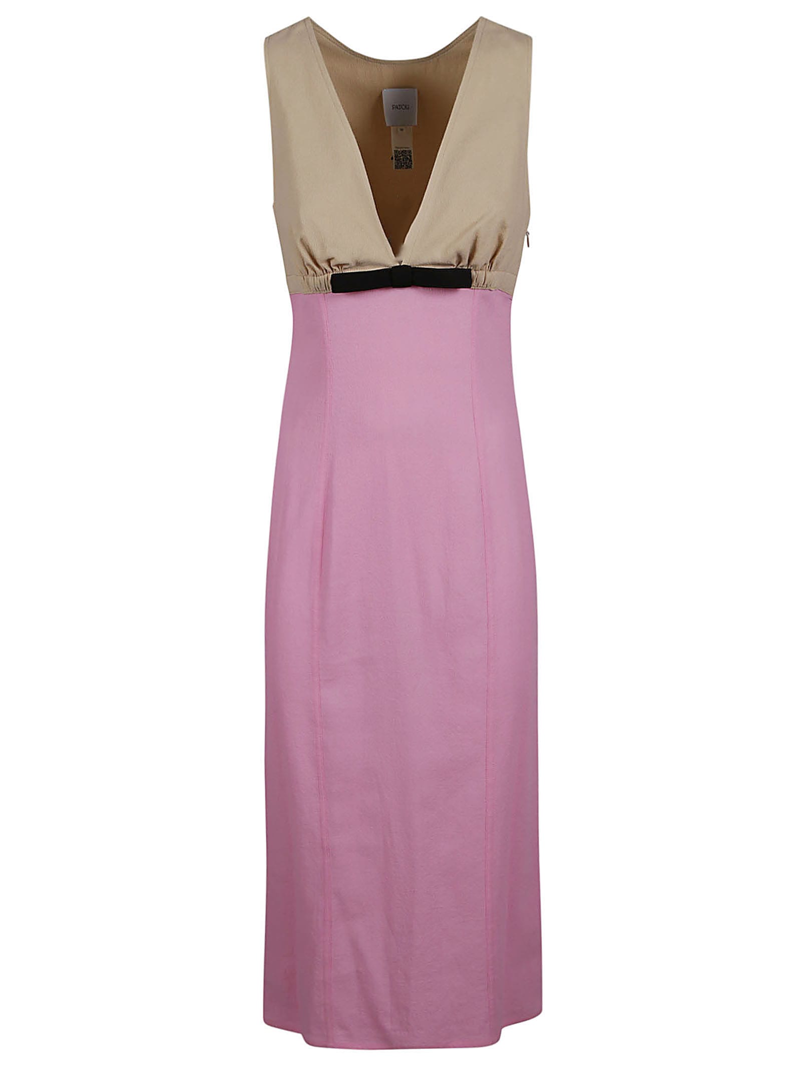 Shop Patou Seersucker V Dress In Pink