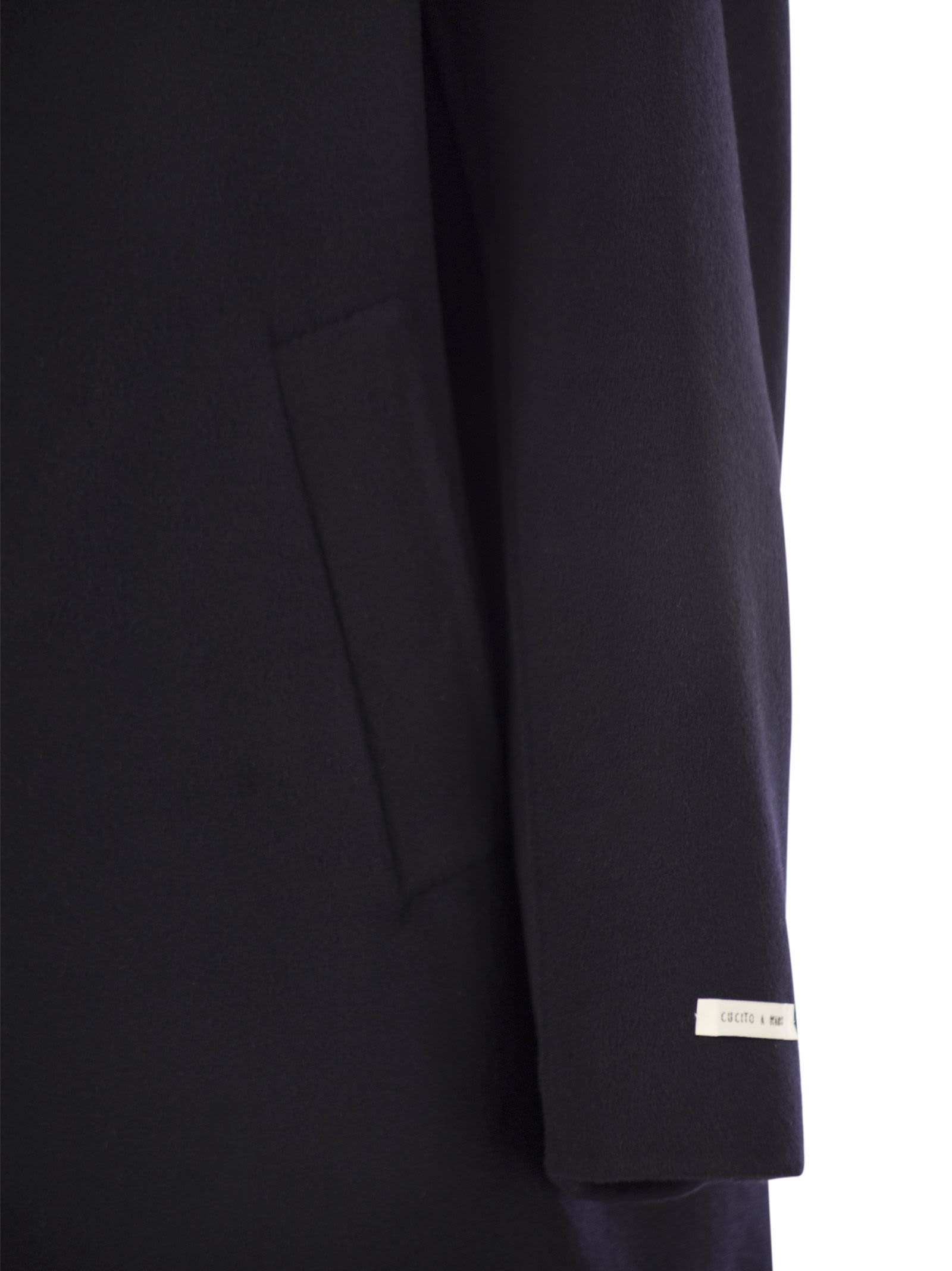 Shop Paltò Alfredo - Wool-blend Coat In Navy